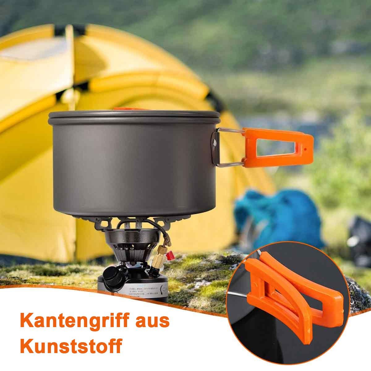 Jormftte Topf-Set Camping Kochgeschirr Tragbar,für Grau1 Wandern Kochgeschirr Set,Outdoor