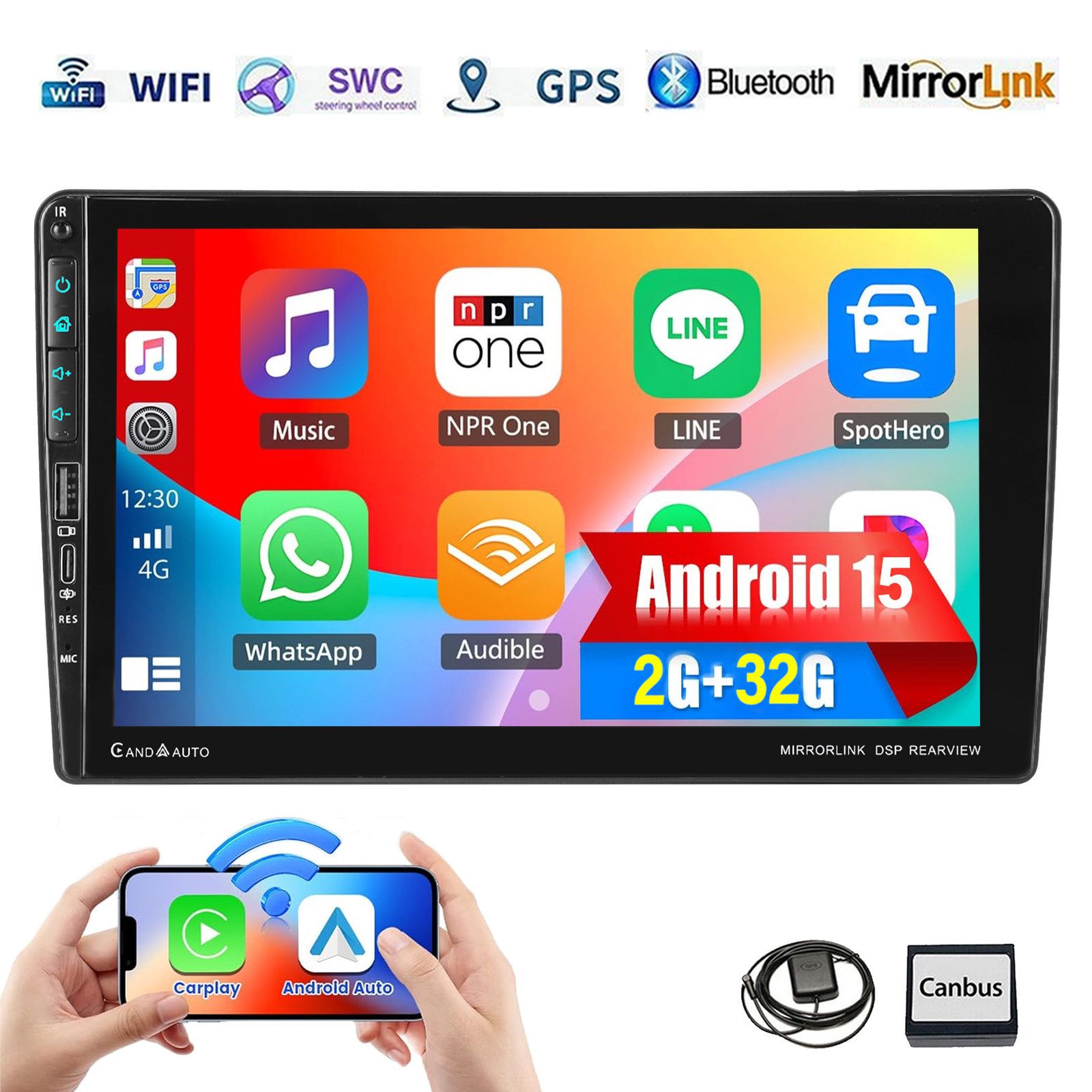 ESSGOO Für Opel Antara Astra H Corsa D Meriva Zafira Kamera Android 15 Type-C Autoradio (RDS, 4+64GB(optional), Type-C, Digitalradio (DAB), FM, GPS, 1280*720, SWC, Carplay Android Auto Bluetooth EQ USB GPS Navi WIFI Touchscreen)