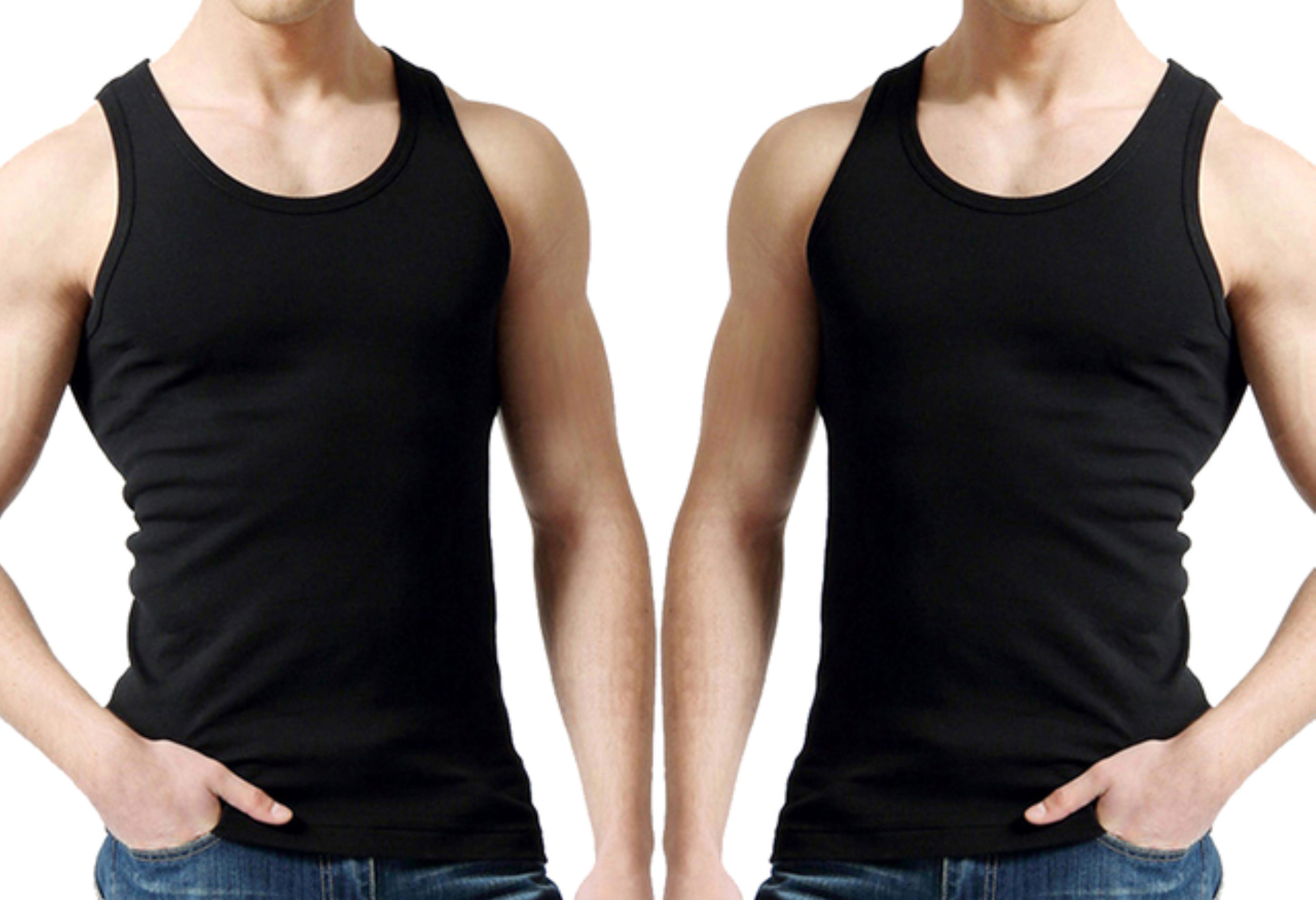 cwonlineshop Unterhemd Tank Top Achselshirt für Herren« (4 St), Feinripp aus 100% Baumwolle Schwarz