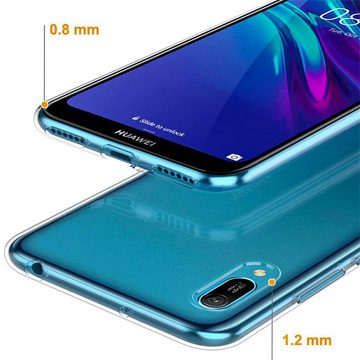 CoolGadget Handyhülle Transparent Ultra Slim Case für Huawei Y6 2019 6,1 Zoll, Silikon Hülle Dünne Schutzhülle für Huawei Y6 2019 Hülle