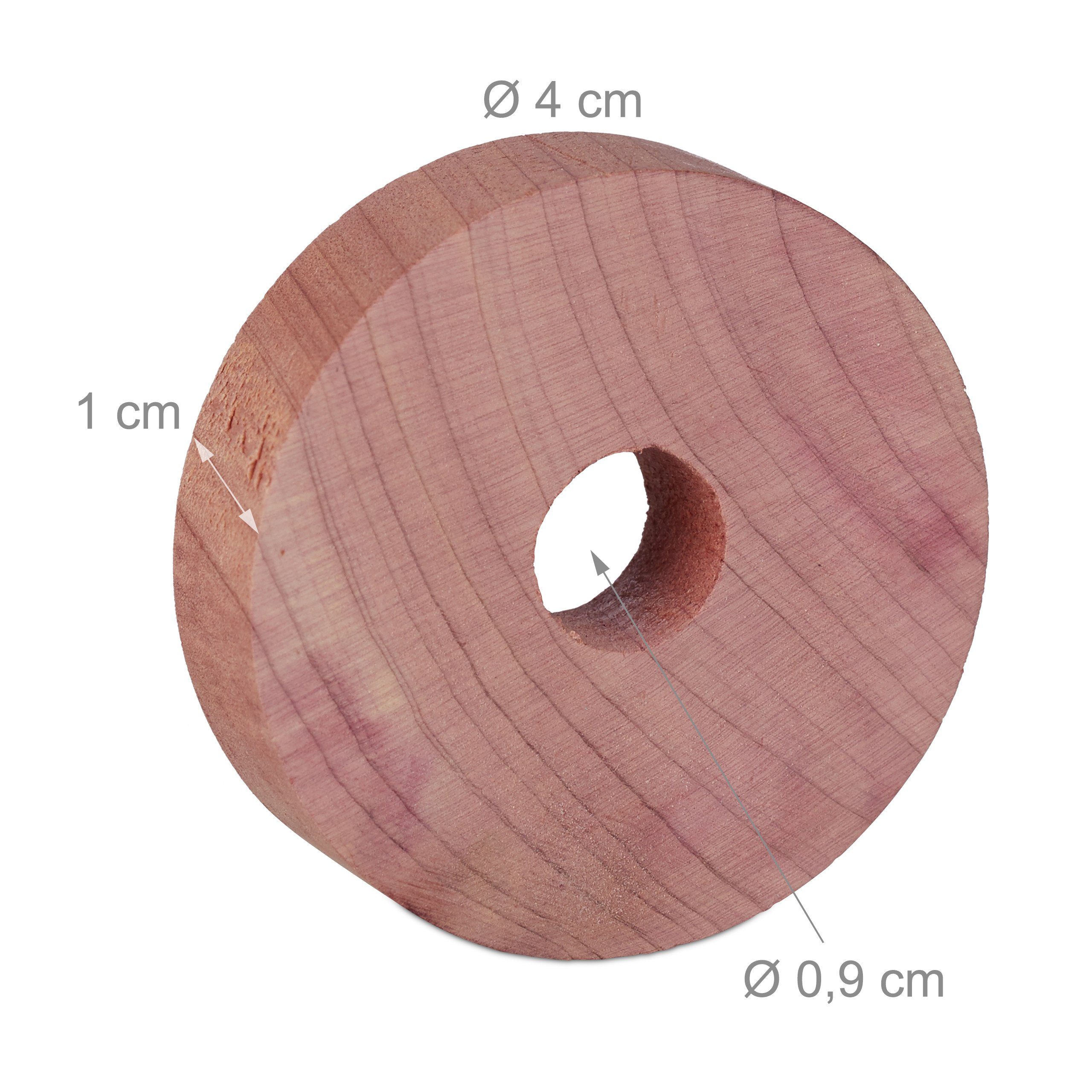 relaxdays Insektenabwehrgerät 100 x Mottenschutz aus Zedernholz