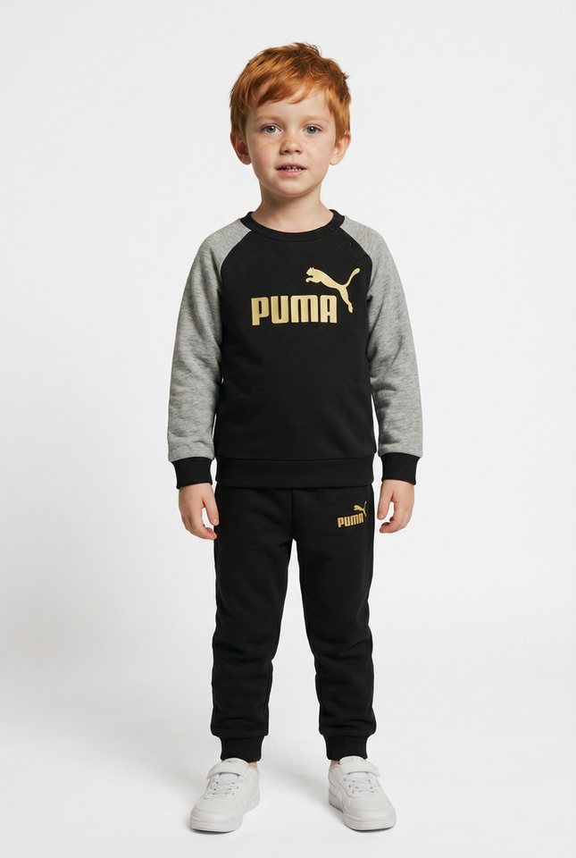 PUMA Trainingsanzug MINICATS ESS RAGLAN CREW SET FL INF (2-tlg), 2-teilig, mit Rundhalsausschnitt, mit innenliegendem Kordelzug