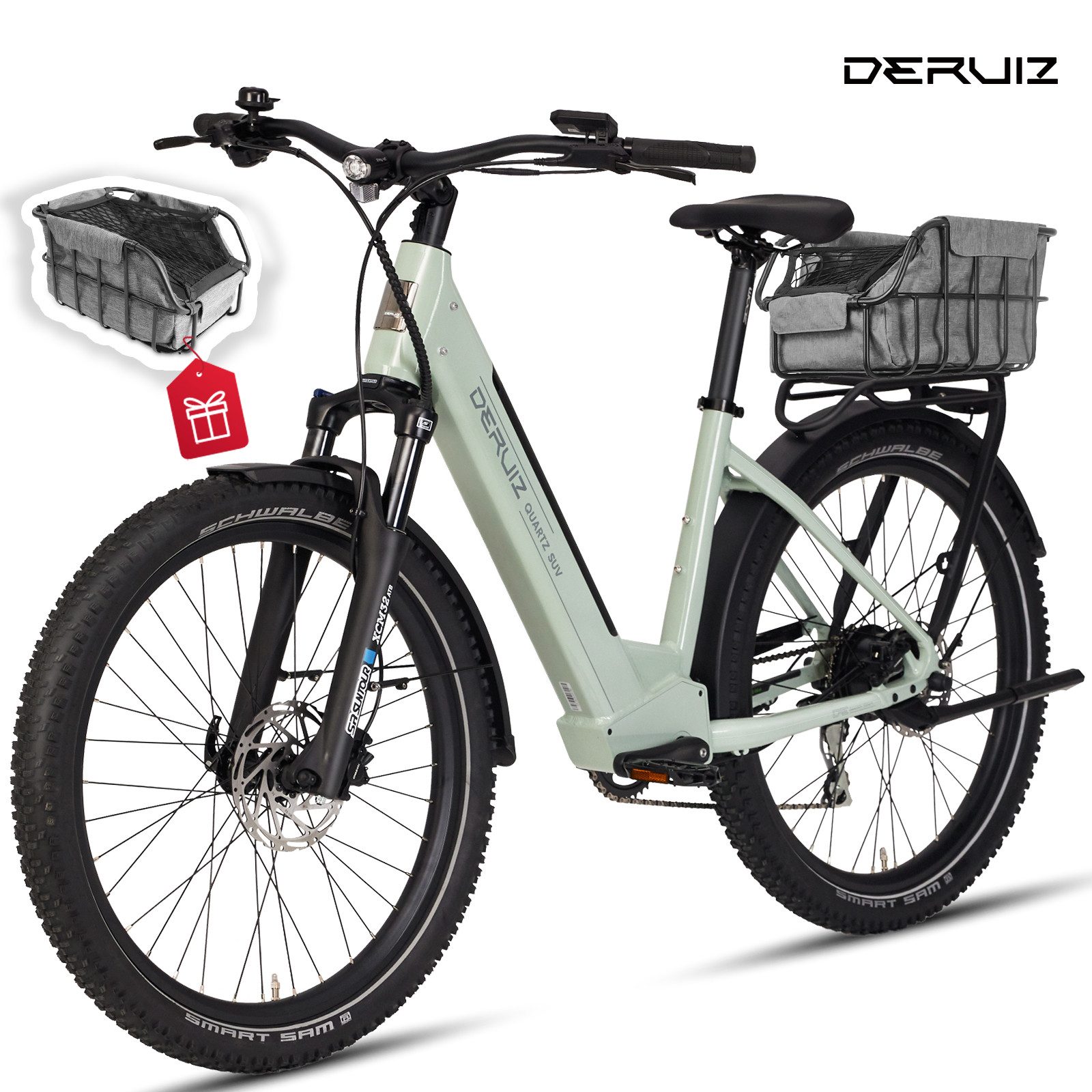 DERUIZ E-Bike Trekkingrad 28 Zoll Quartz /Quartz SUV 48 V 644 Wh, 161 km, Drehmomentsensor, 8 Gang Shimano Schaltwerk, Heckmotor, 644 Wh, …
