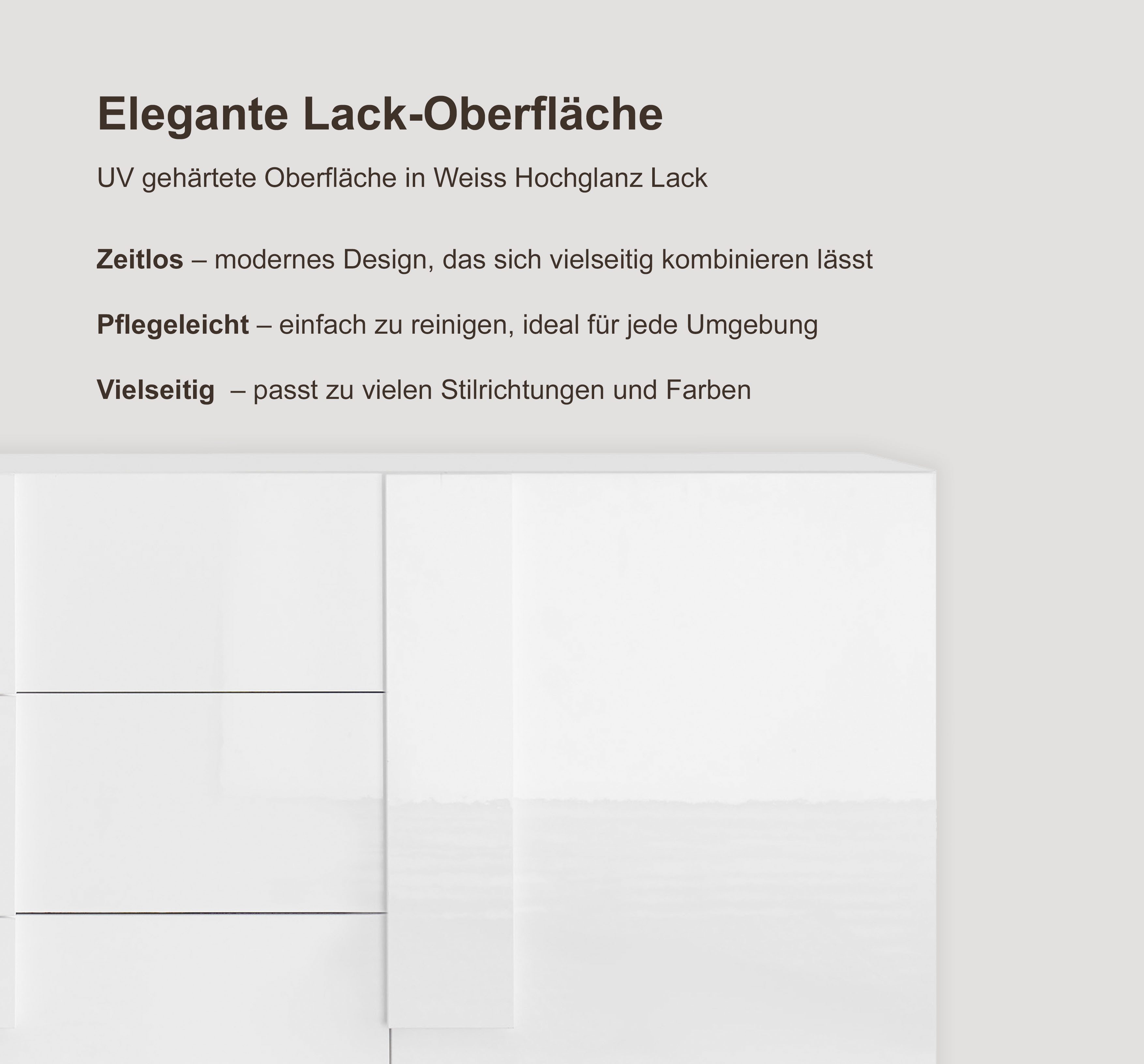 Home affaire Mehrzweckschrank Jupiter, Höhe 193 cm, Stauraumschrank 2 Türen - Soft Closing, Highboard, moderne Griffblende, FSC®, cleveres Stauraumkonzept