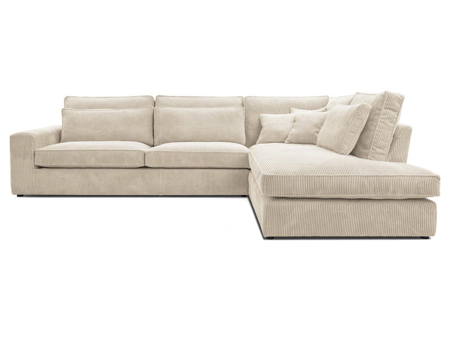Beautysofa Ecksofa mit dekorativen Kissen PARMA, im modernes Design, klassische Polsterecke inklusive Wellenfedern, Ottomane links oder rechts wählbar – Bild 2 von 5