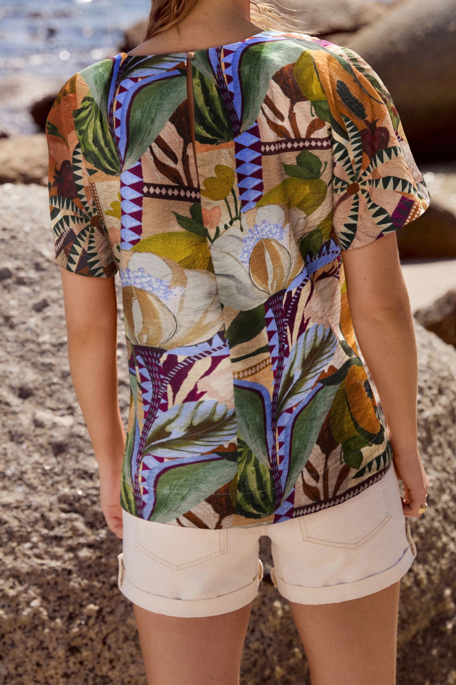 Next T-Shirt Kastiges T-Shirt aus Strukturmaterial (1-tlg) günstig online kaufen