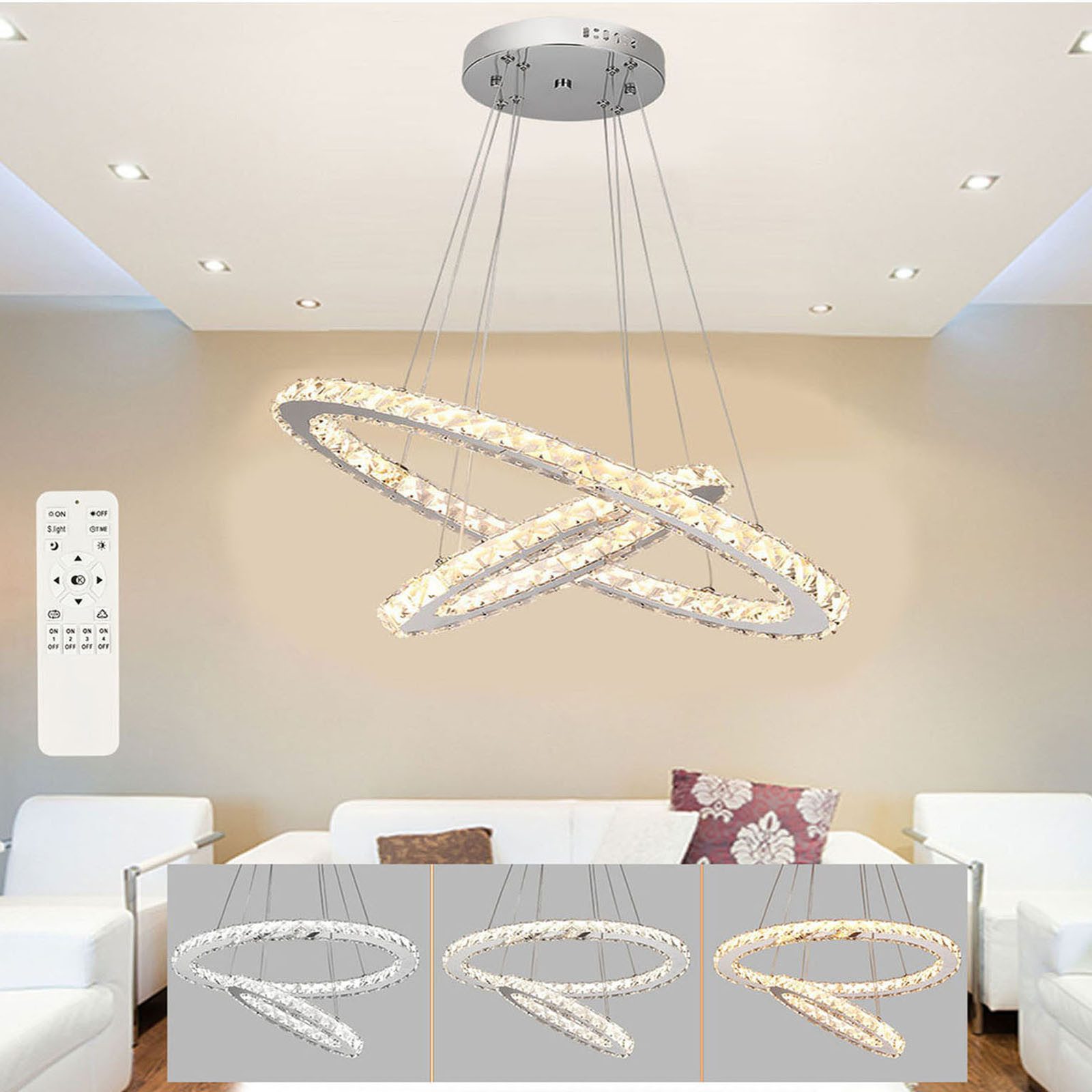 oyajia Deckenleuchte LED Kristall Deckenlampe Dimmbare, günstig online kaufen