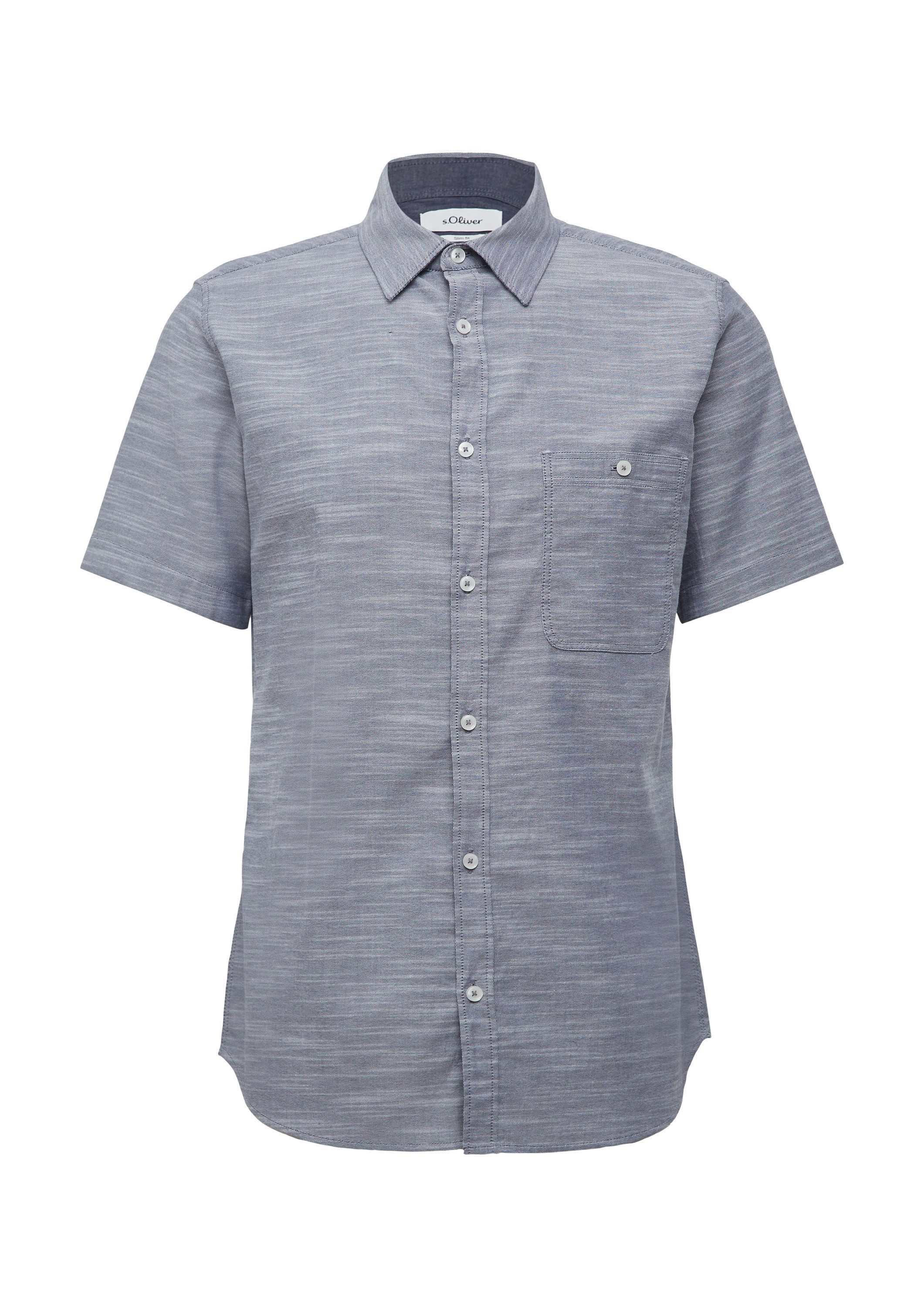 s.Oliver Kurzarmhemd Hemd Slim Fit: Kurzarm-Hemd aus Baumwollstretch mit Fl günstig online kaufen