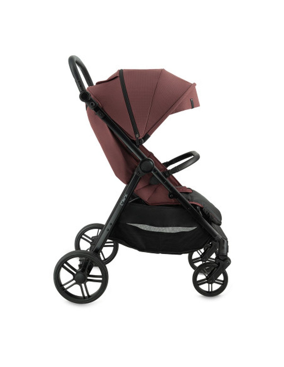 MoMi CLARA stroller in burgundy for children up to 22 kg, adjustable, adjustable push handle, extensive accessory set