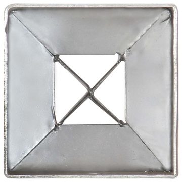 vidaXL Einschlagbodenhülse Erdspieße 2 Stk Silbern 7790 cm Verzinkter Stahl