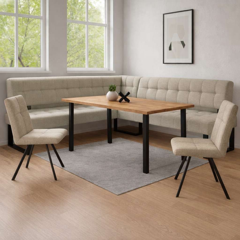 Home affaire Eckbank Mia Küchenbank, Polsterbank, Esszimmerbank, 207x167 cm, Moderne Bank und Farben, Sitzplatzanzahl: 5, Frei in Raum stellbar – Bild 2 von 5