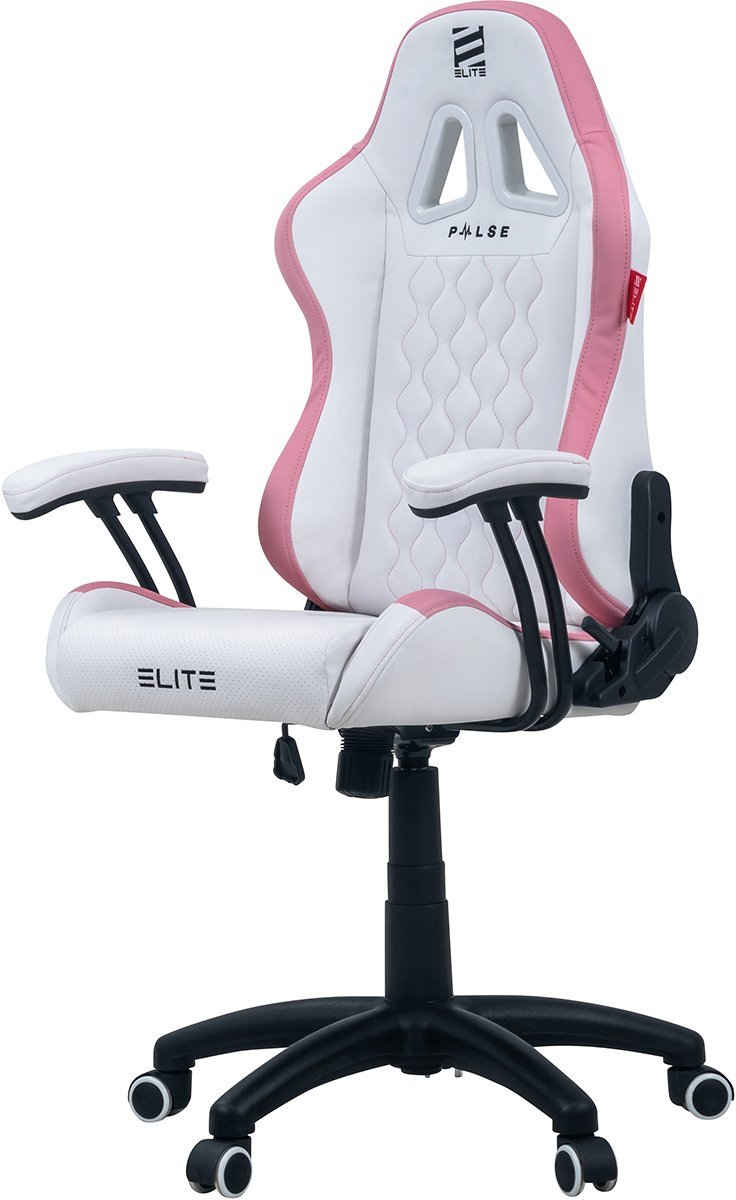 ELITE Gaming Gaming-Stuhl Kinder Bürostuhl Gaming Stuhl PULSE (Ergonomischer Gamingstuhl - Härtegradeinstellung - höhenverstellbar - gepolsterte Sitzfläche/Kopfstütze - 3D-Armstützen - bis 120 kg - klappbare Rückenlehne - große Sitzfläche - Erwachsene/Jugendliche/Kinder - Home Office, 1 St), Gaming Chair - Computerstuhl - Racingstuhl - Zockerstuhl - Bürostuhl