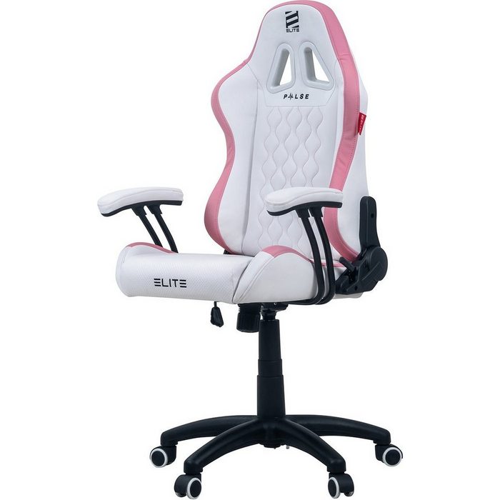 ELITE Gaming Gaming-Stuhl Kinder Bürostuhl Gaming Stuhl PULSE (Ergonomischer Gamingstuhl - Härtegradeinstellung - höhenverstellbar - gepolsterte Sitzfläche/Kopfstütze - 3D-Armstützen - bis 120 kg - klappbare Rückenlehne - große Sitzfläche - Erwachsene/Jug