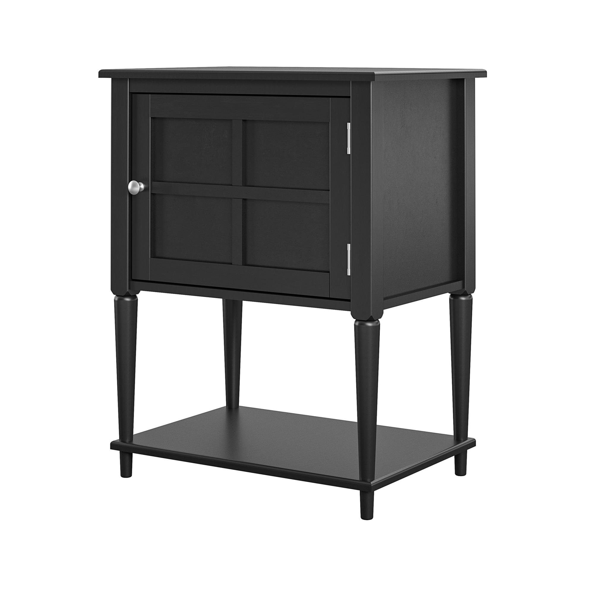 loft24 Beistelltisch Fairmont, Beistellschrank mit 1 Tür, 3 Farbvarianten, Breite 56 cm schwarz