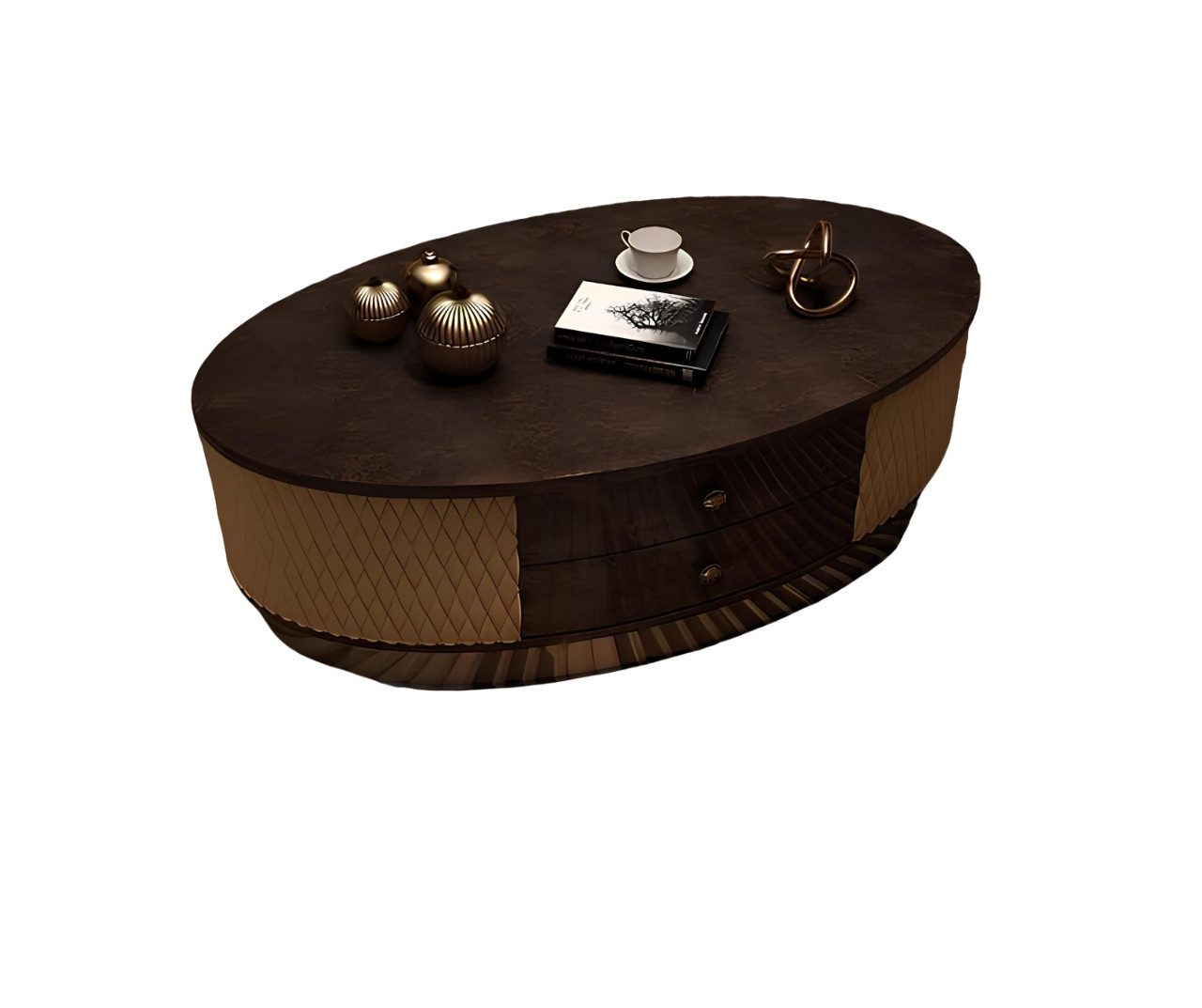 Xlmoebel Couchtisch Luxus Beistelltisch aus Holz mit hochglänzender Lederoberfläche (Packung, 1-St., Couchtisch), Hergestellt in Europa