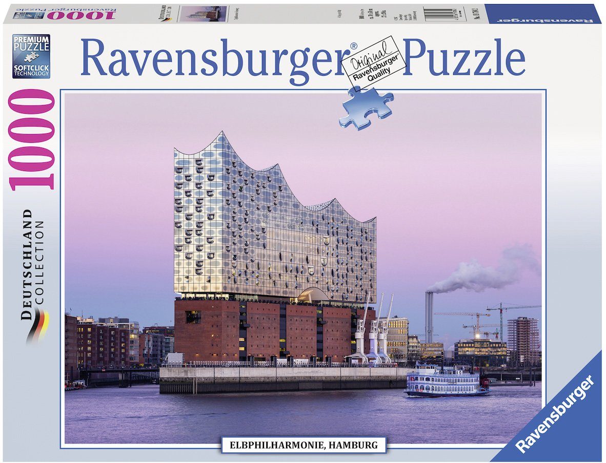 Elbphilharmonie - Germany, Puzzle - Ravensburger schützt Hamburg, weltweit Wald Made in 1000 FSC® Puzzleteile,