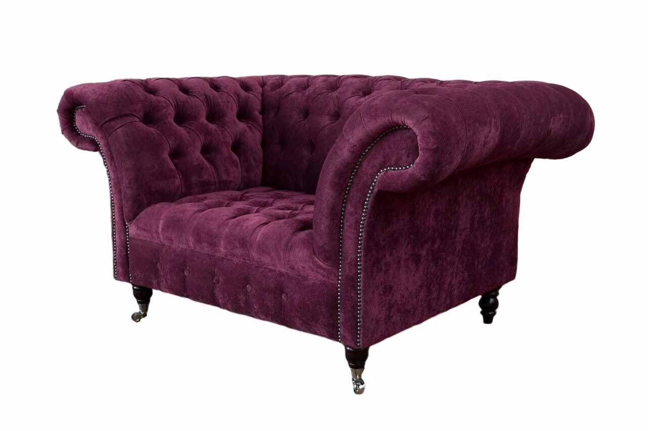 JVmoebel Sessel Chesterfield Gelb Sessel Couch Polster Luxus Textil Design Couchen Neu, Made In Europe