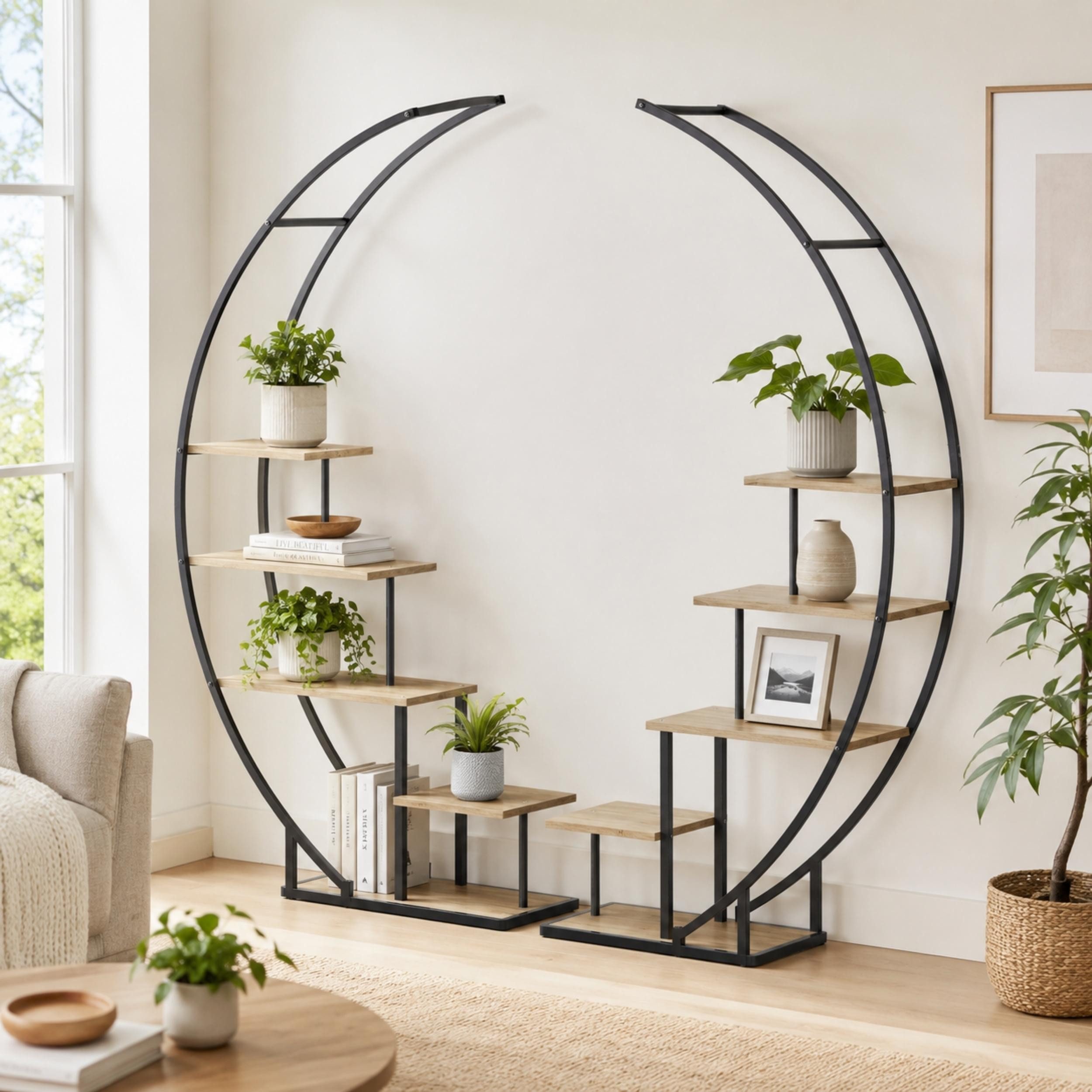 DanDiBo Blumenständer Pflanzenregal Indoor Blumenregal 170 cm Hoch Metall Schwarz 96700