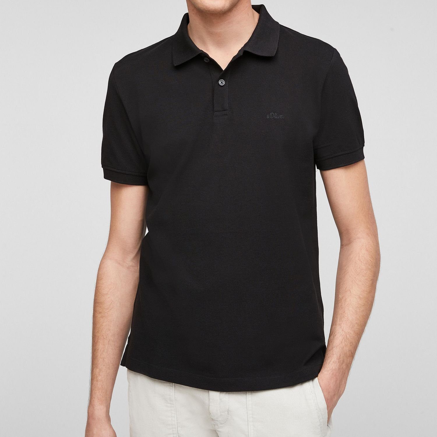 s.Oliver Poloshirt Basic (1-tlg) Poloshirt mit Logostickerei