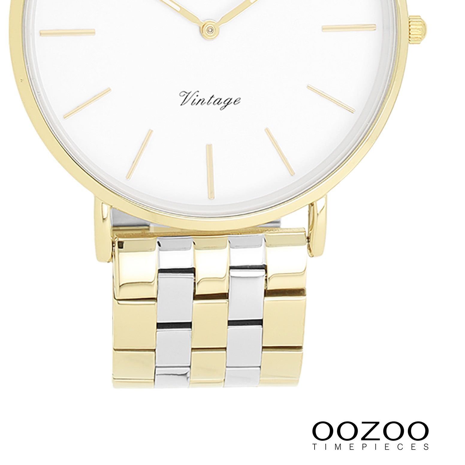 OOZOO Quarzuhr Oozoo Damen Armbanduhr OOZOO Vintage, (Analoguhr), Damenuhr rund, groß (ca. 40mm) Metallarmband, Elegant-Style