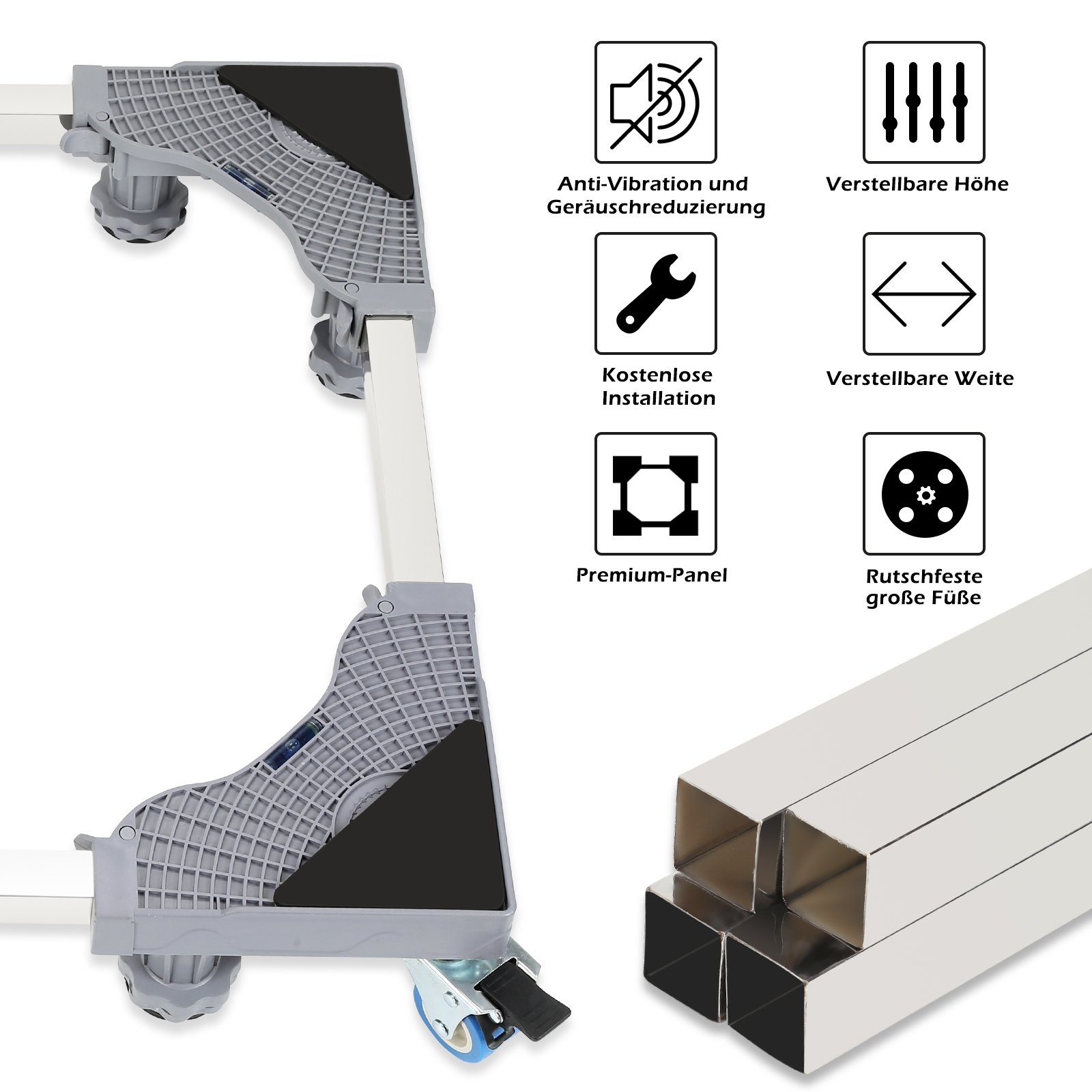 Untergestell Beine Untergestell 8 Waschmaschinen Räder / Einstellbare Beine+4 Gimisgu 4
