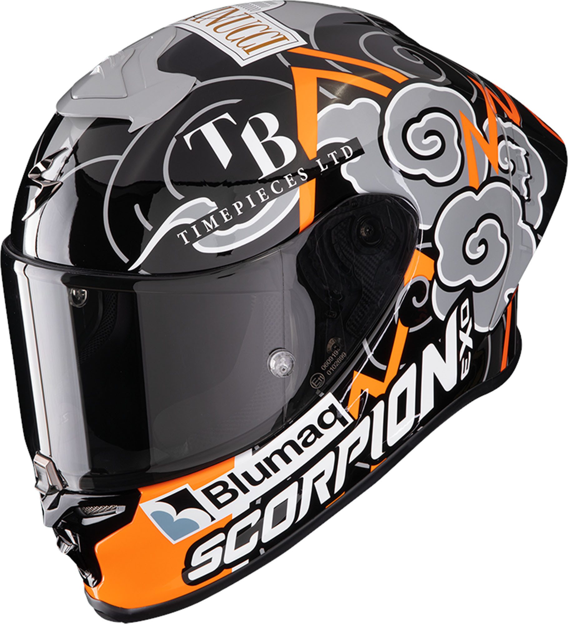 Scorpion Exo Motorradhelm EXO-R1 Evo Air Racing # 1 Replica Aron FIM Helm, Notfallsystem-Polsterung (EQRS),geeignet für Brillenträger,Pinloc