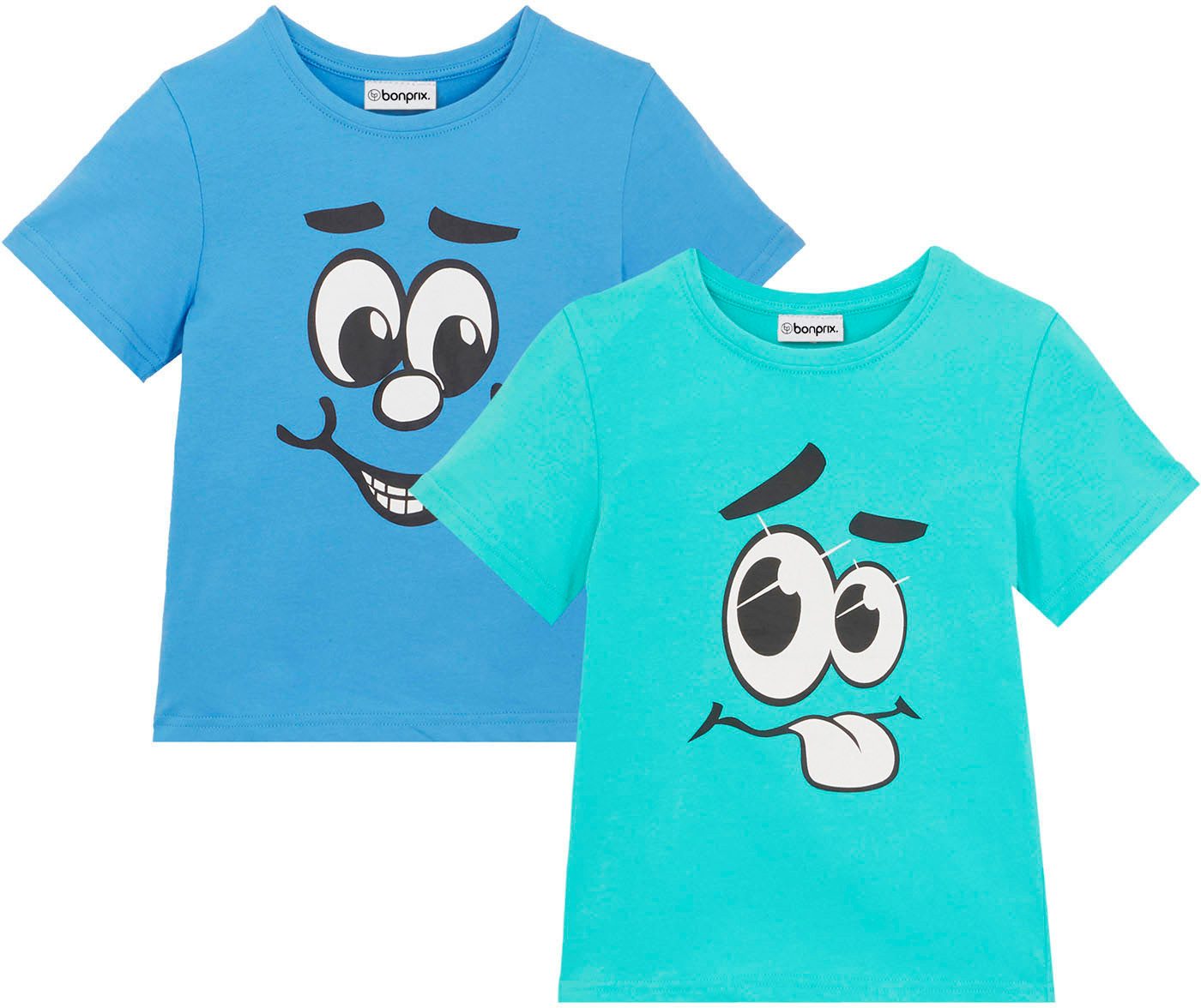 bonprix T-Shirt (Packung, 2-tlg) bequeme Passform, Kurzarm-Design, aus Baumwolle