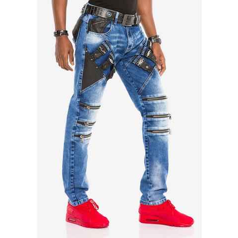 Cipo & Baxx Slim-fit-Jeans im Rockigen Design in Straight Fit