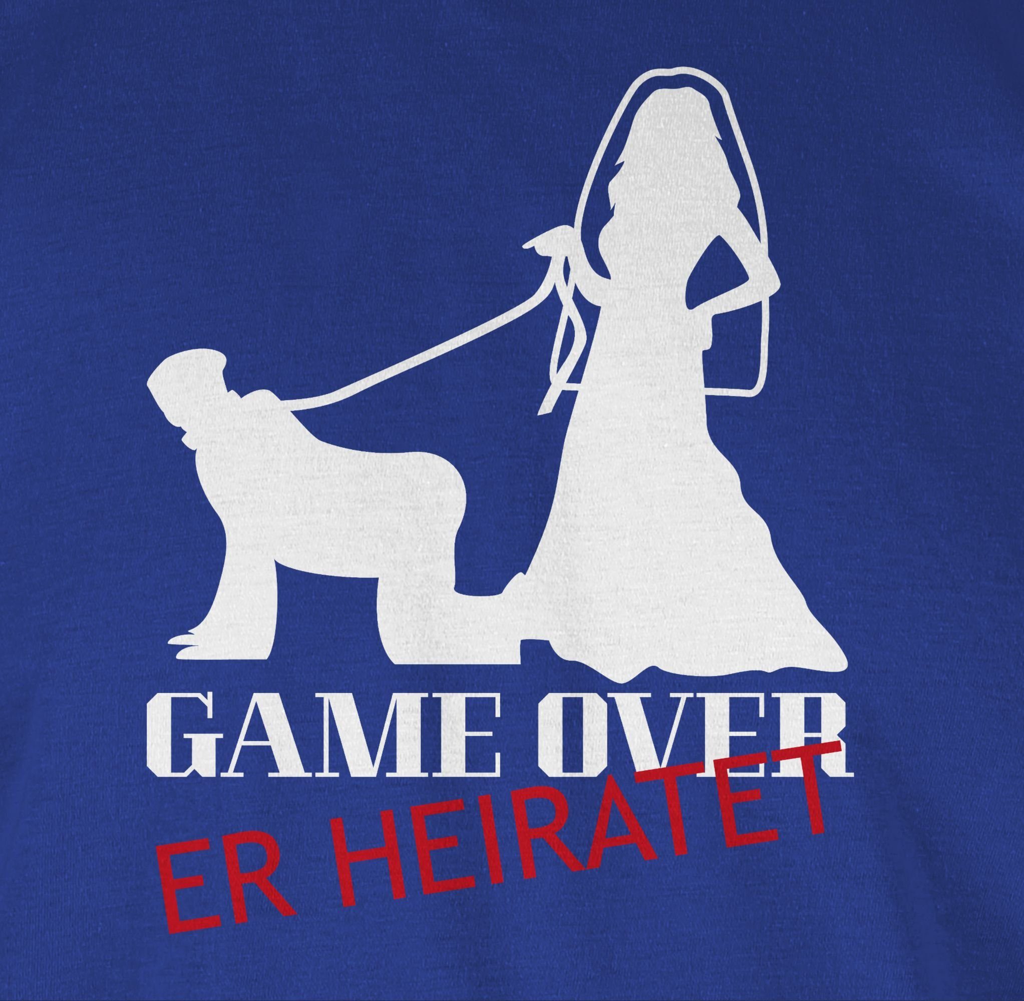 Shirtracer Over - Royalblau T-Shirt Männer JGA Er Heiratet Game 02