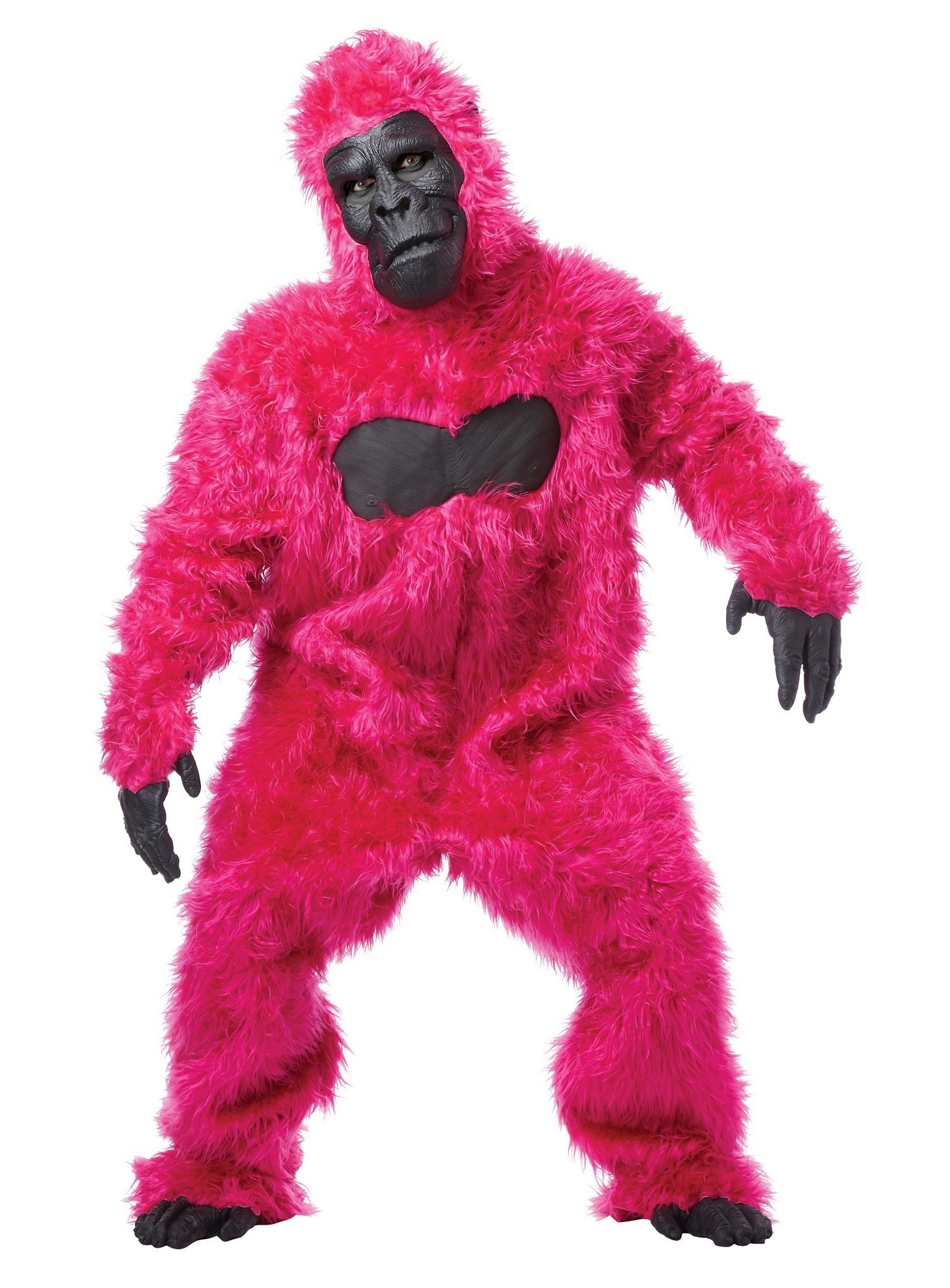 Metamorph Kostüm Gorilla Kostüm pink, Grelles Affenkostüm für die Primat Party
