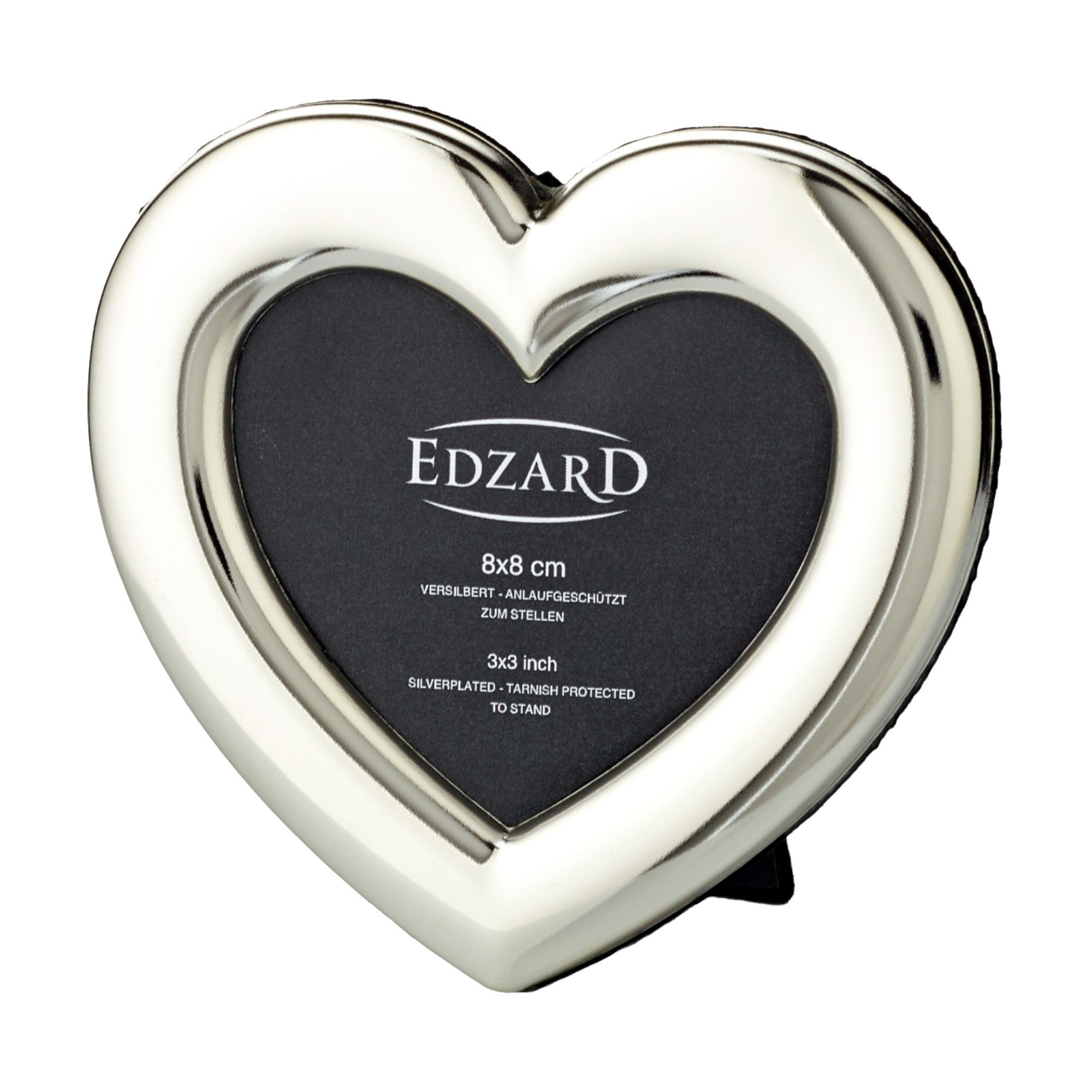 EDZARD Bilderrahmen Herz, (8x8 cm), edel versilbert, anlaufgeschützt