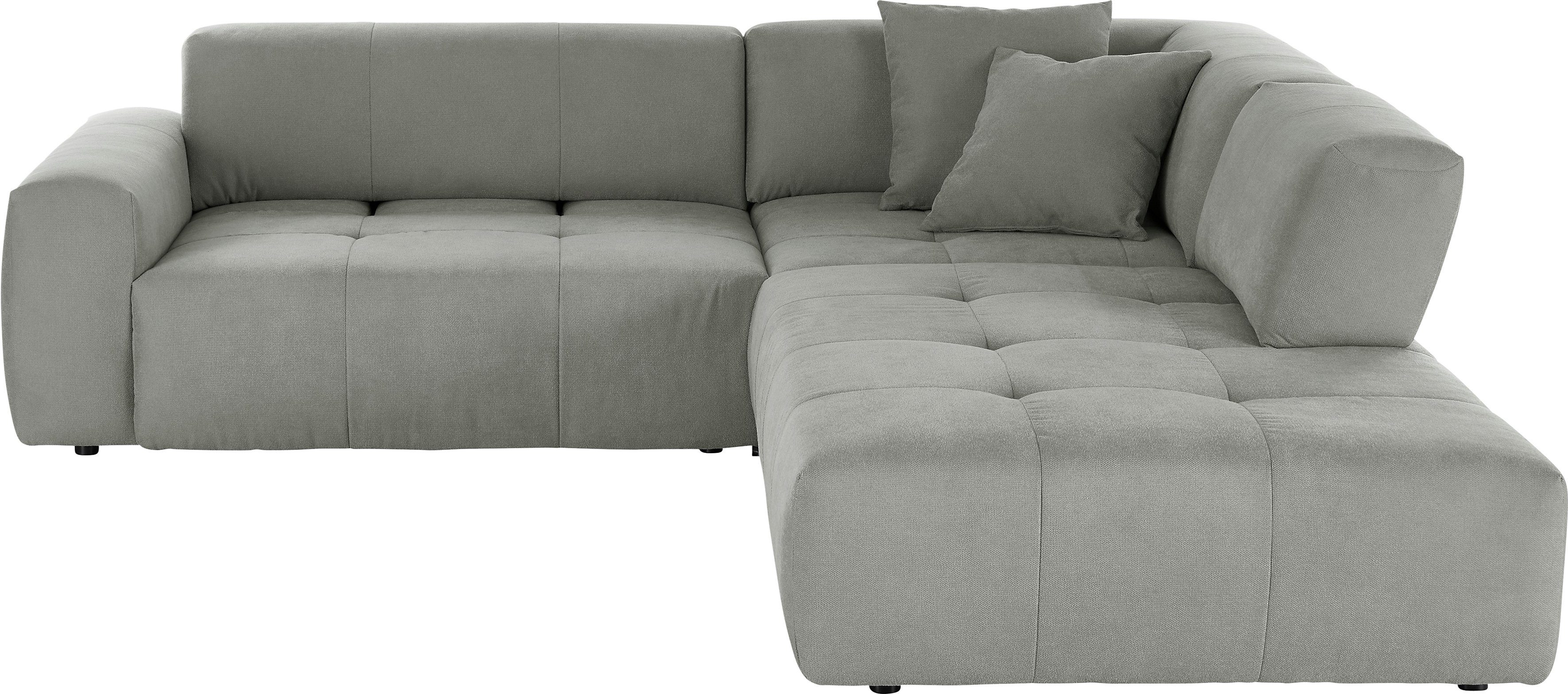 3C Candy Ecksofa Yoshy Komfortsofa, bequem und modern, hochwertige Verarbeitungsdetails, Zwei verschiedene Sitztiefen durch verstellbare Rückenlehne, L-Form