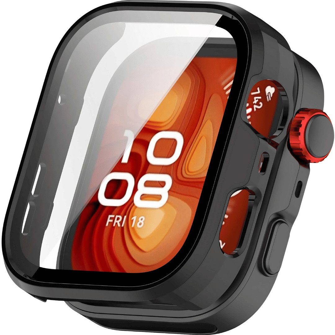 SmartUP Smartwatch-Hülle für Huawei Watch Fit 5 Pro Schutzglas Panzerfolie Display Screen Case, kompletter Rundumschutz