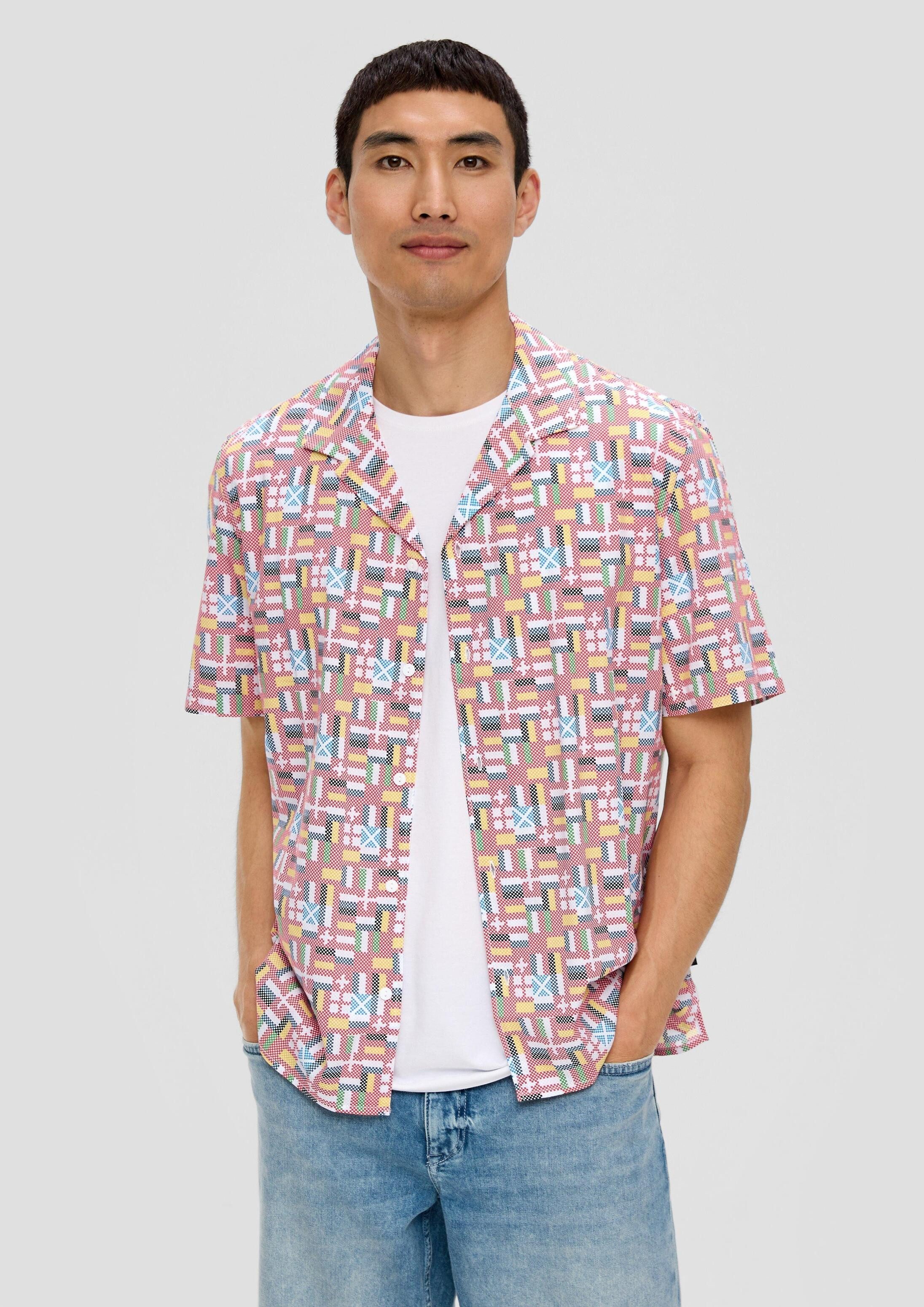 s.Oliver Kurzarmhemd Hemd Unisex Kurzarmhemd mit EM-Print