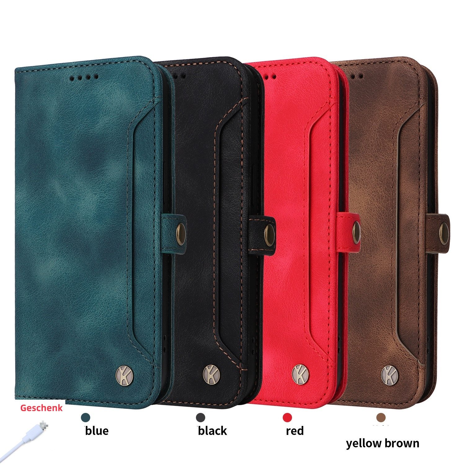 trends for living Handyhülle Leder Handy Hülle Case Tasche Mit Kartenschlitz für Samsung A Serie