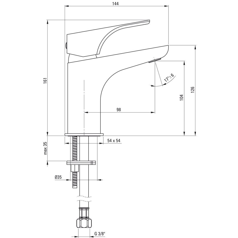 Waschbeckenarmatur HIACYNT-30 weiß, 5,4/16,1/14,4 ca.: in Lomadox cm Design B/H/T Waschtischarmatur