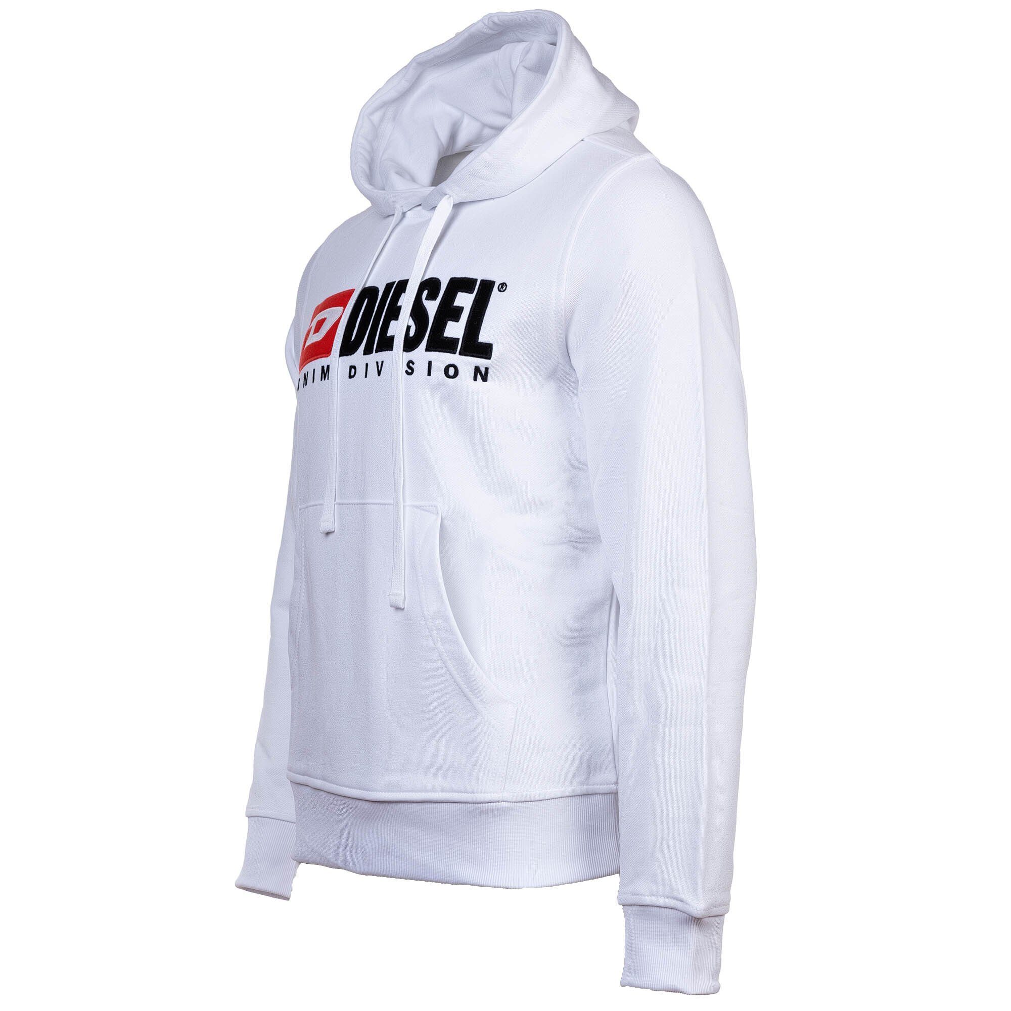 Diesel Sweatshirt Herren Kapuzenpullover - Weiß Hoodie S-GINN HOOD-DIV