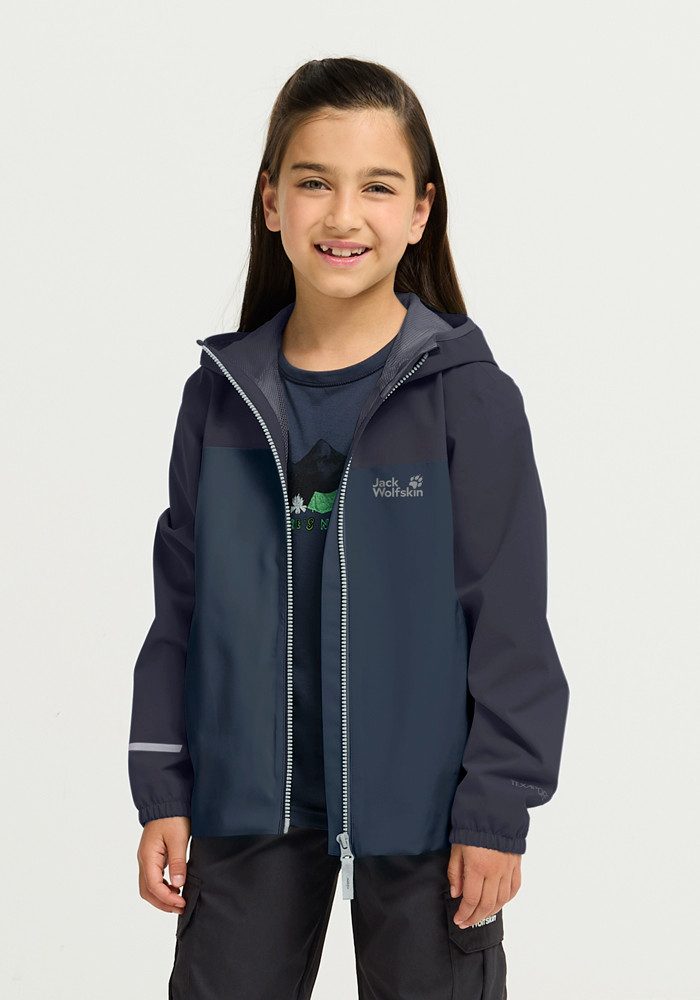 Jack Wolfskin Regenjacke ADVENTURETRIBE 2L JKT K Wasserdicht, atmungsaktiv, Übergangsjacke