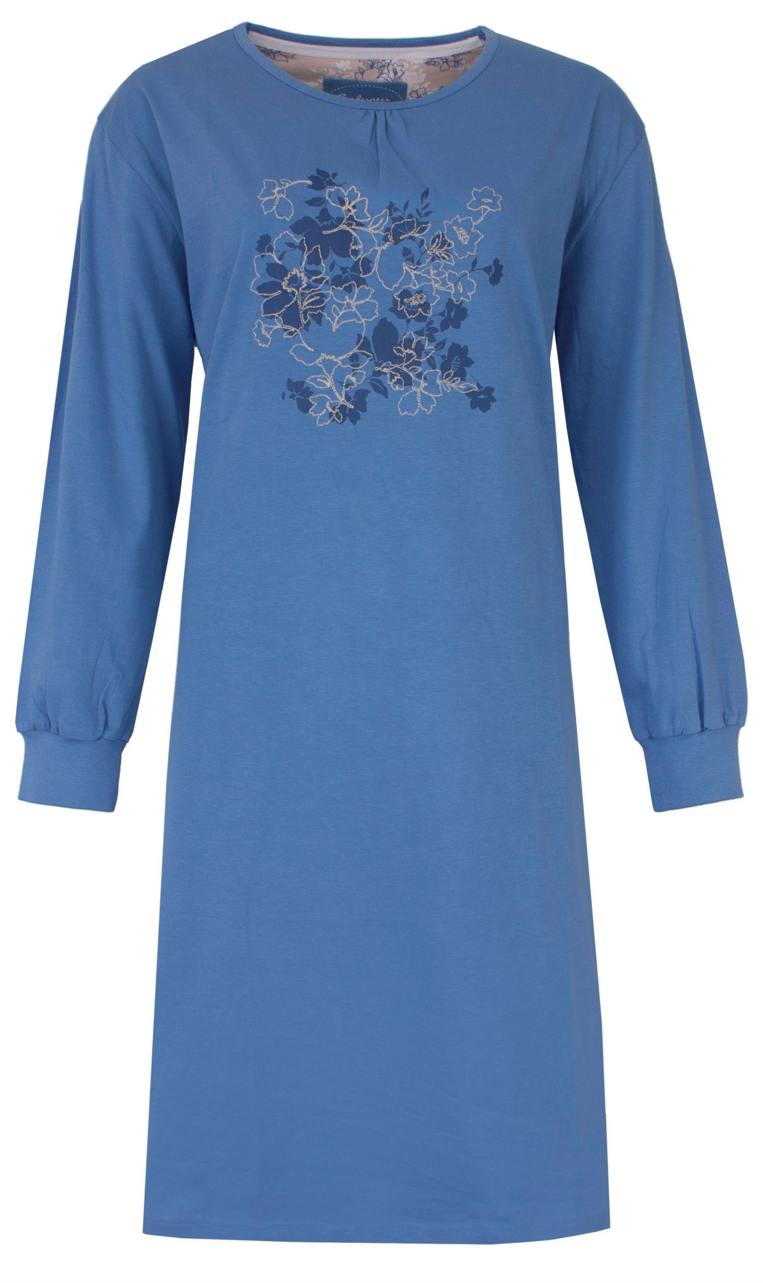 Tenderness Nachthemd Damen Schlafshirt mit langem Arm und Bündchen (1-tlg) günstig online kaufen