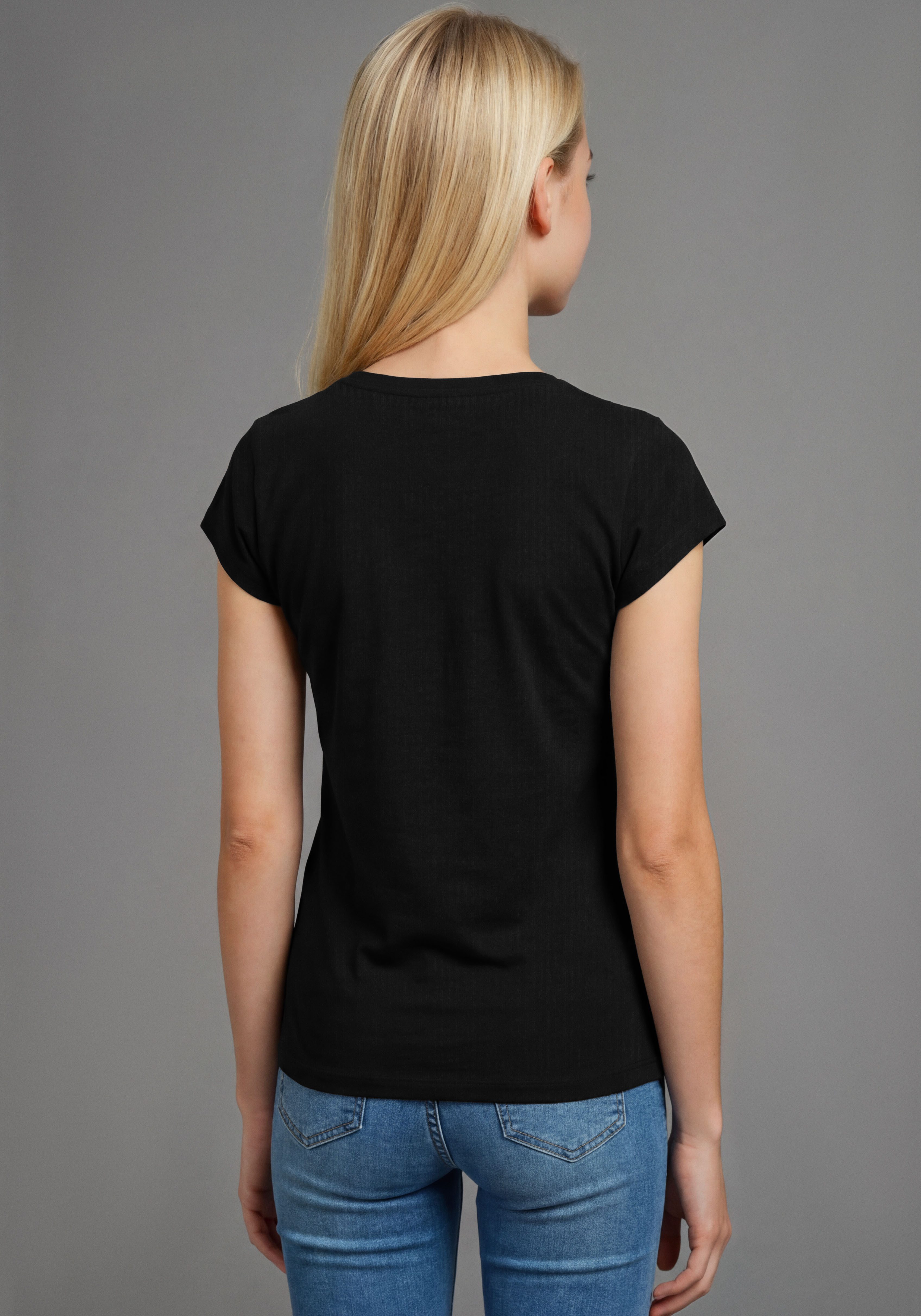 KIDSWORLD T-Shirt Lässiger Spruch: I THINK I LOOK REALLY GOOD TODAY für Mädchen, Kurzarm, Rundhalsausschnitt, mit Statement-Sprüchen