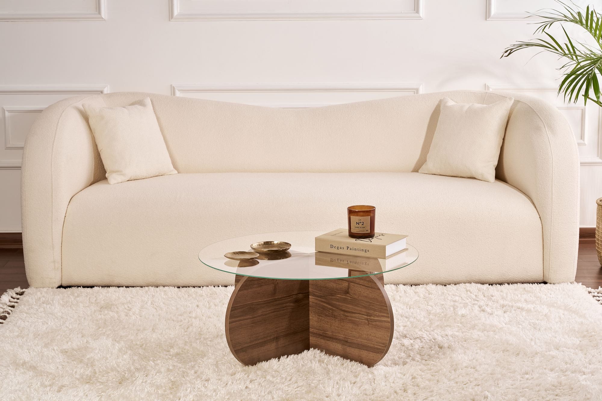 Skye Decor Couchtisch Aeris, Modernes Design Gehärtete Glasplatte Pflegeleichte Oberfläche