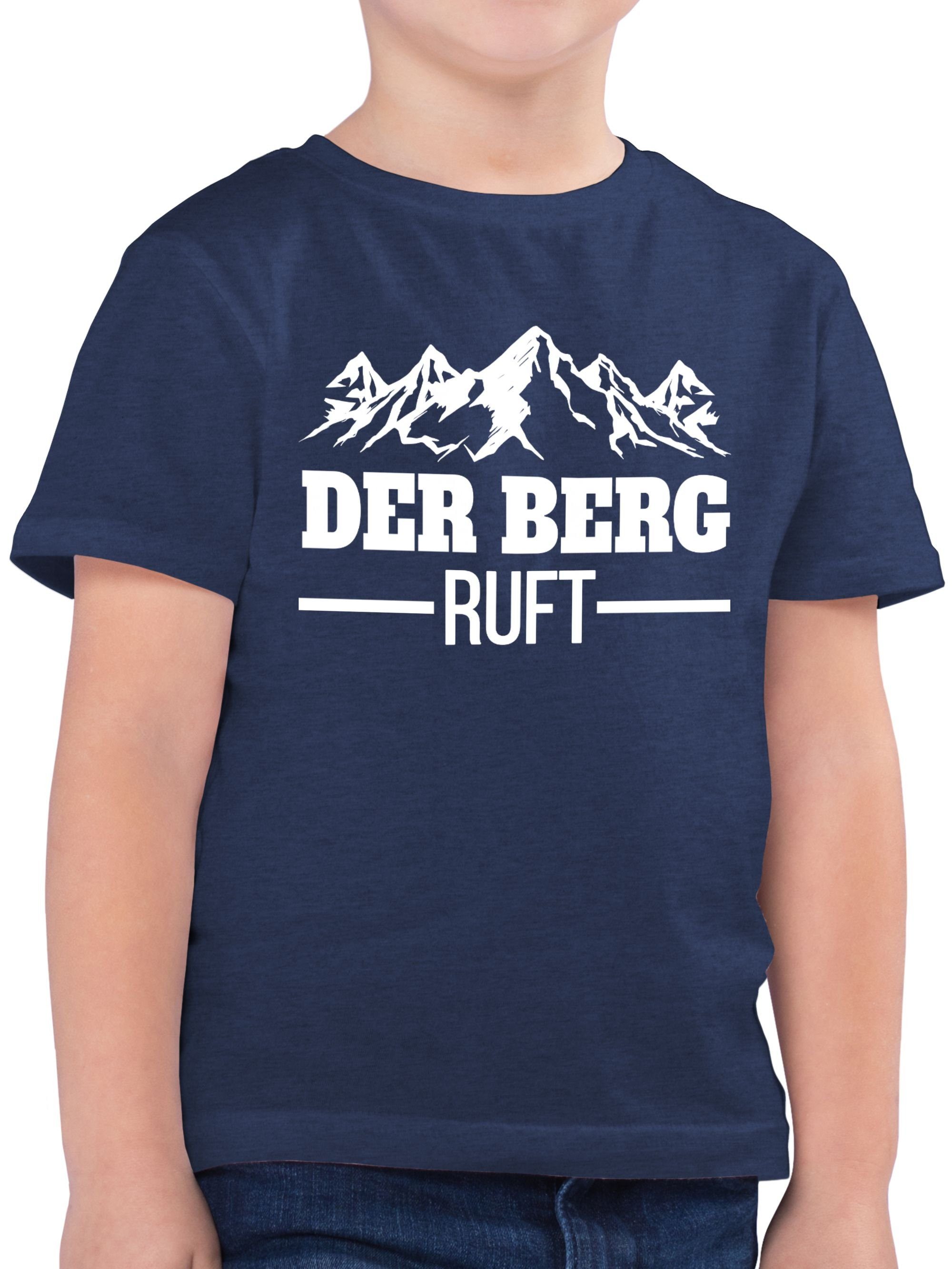 Shirtracer T-Shirt Der Berg ruft Kinder Sport Kleidung 1 Dunkelblau Meliert