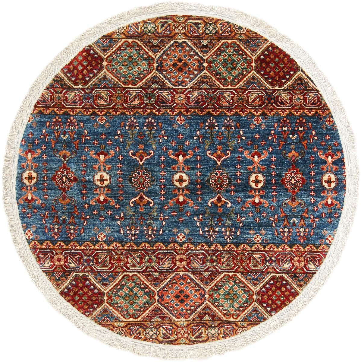 Orientteppich Arijana Shaal 133x133 Handgeknüpfter Orientteppich Rund, Nain Trading, rund, Höhe: 5 mm