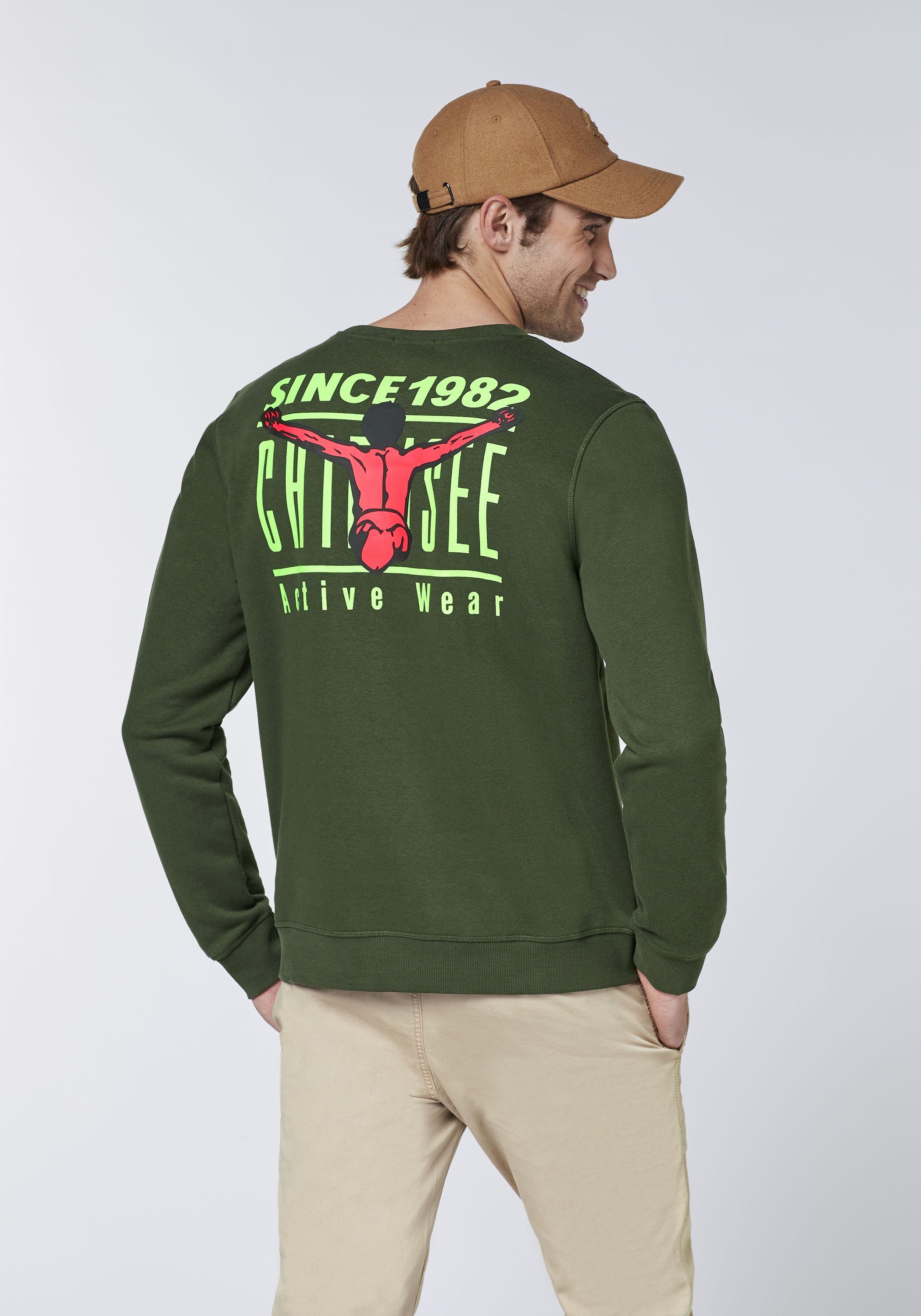 Chiemsee Sweatshirt Sweatshirt im coolen Green 1 19-0417 Kombu Retro-Design