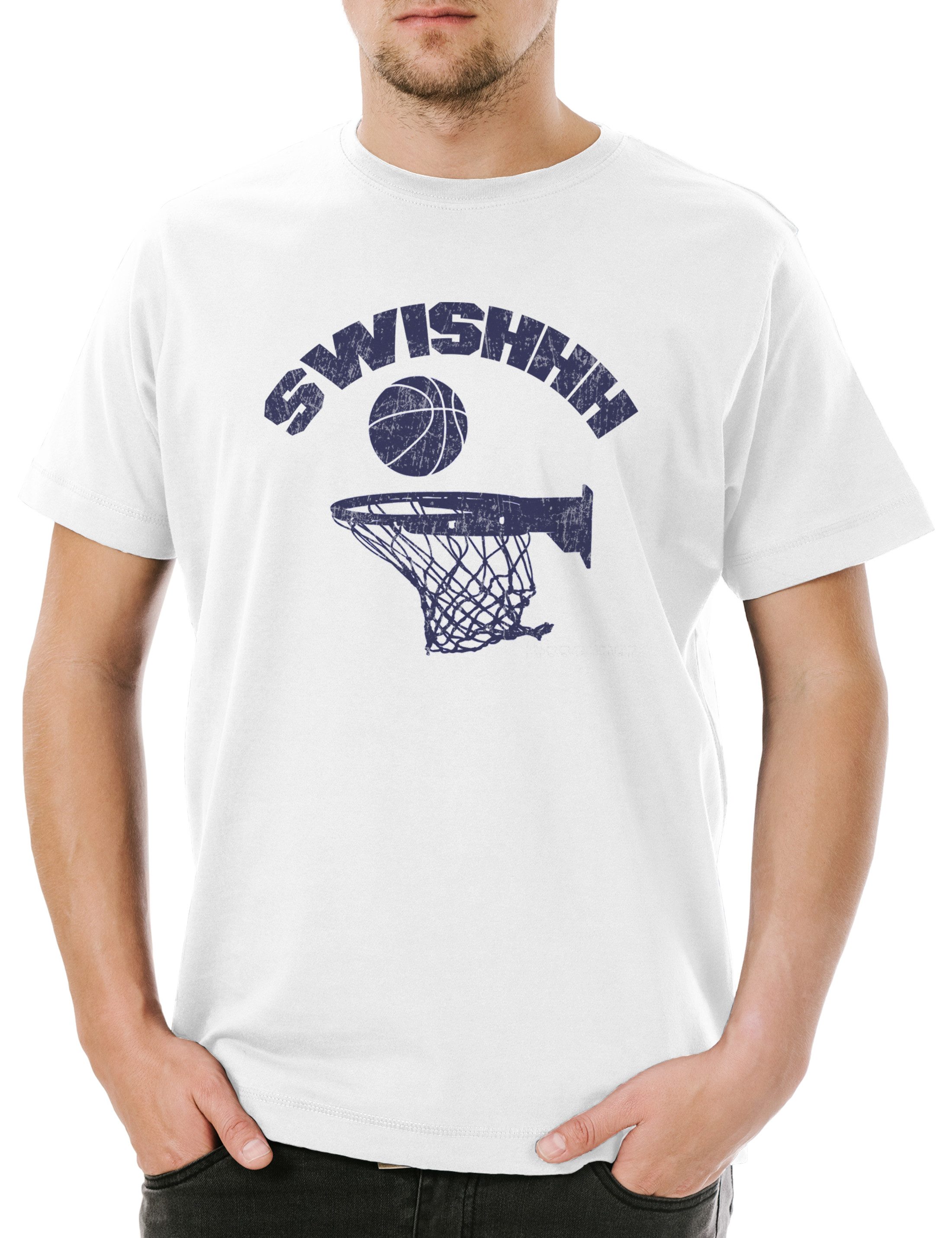 Print-Shirt Swishhh Herren T-Shirt Streetballcourt Streetball Player Center