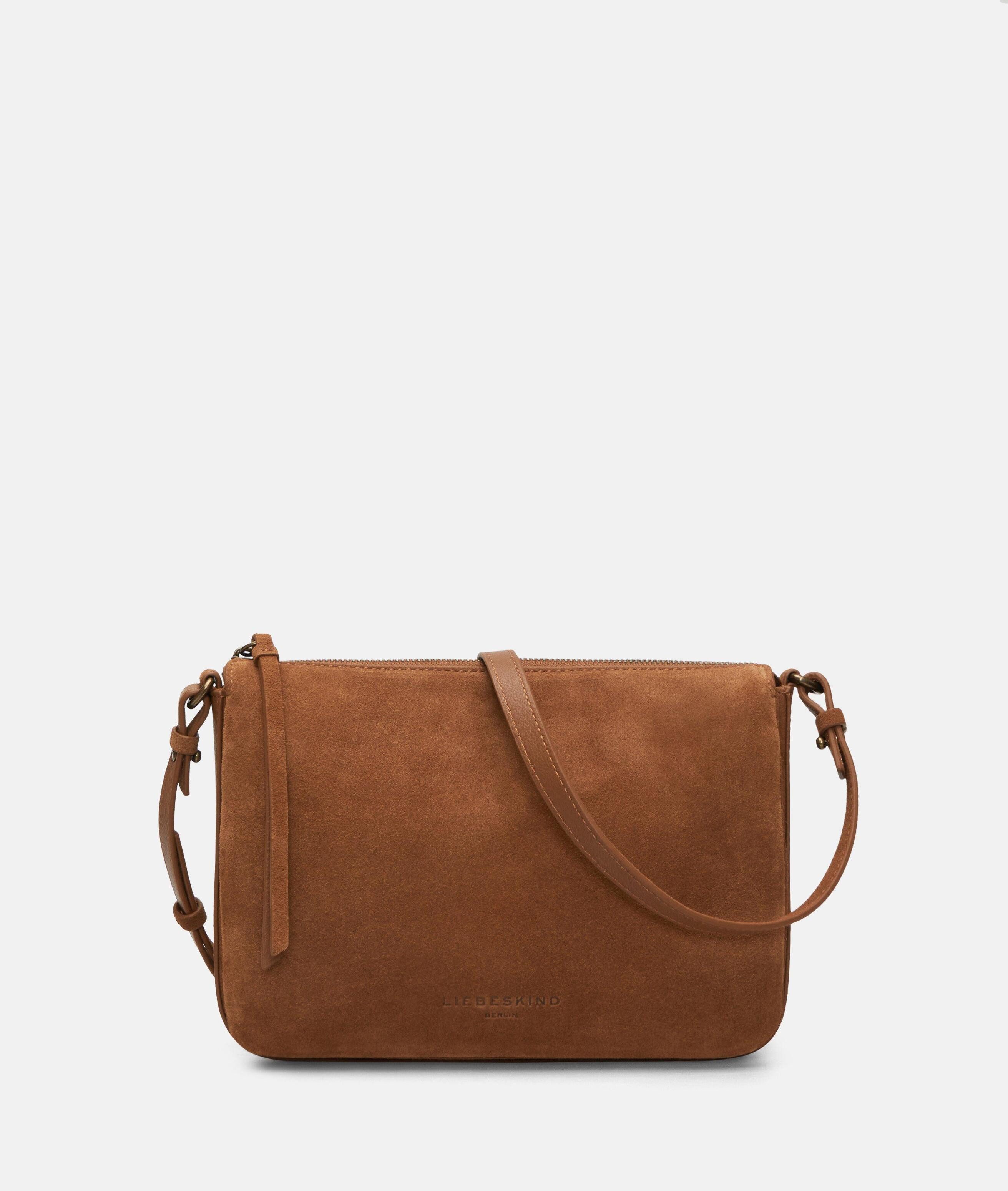 Liebeskind Berlin Umhängetasche Nina Crossbody M, Geräumige Umhängetasche aus weichem Veloursleder
