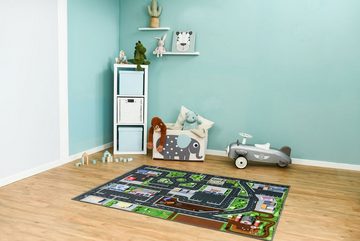 Kinderteppich Straßenteppich Spielteppich Kinderzimmer Teppich Autoteppich, SkippiDoo, rechteckig, Höhe: 10 mm, keine sich wiederholende Motive