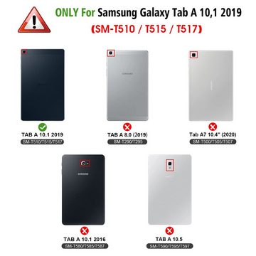 Fintie Tablet-Hülle für Samsung Galaxy Tab A 10,1 Zoll SM-T510/T515 2019 Tablet, Ultradünn Schutzhülle mit transparenter Rückseite Abdeckung