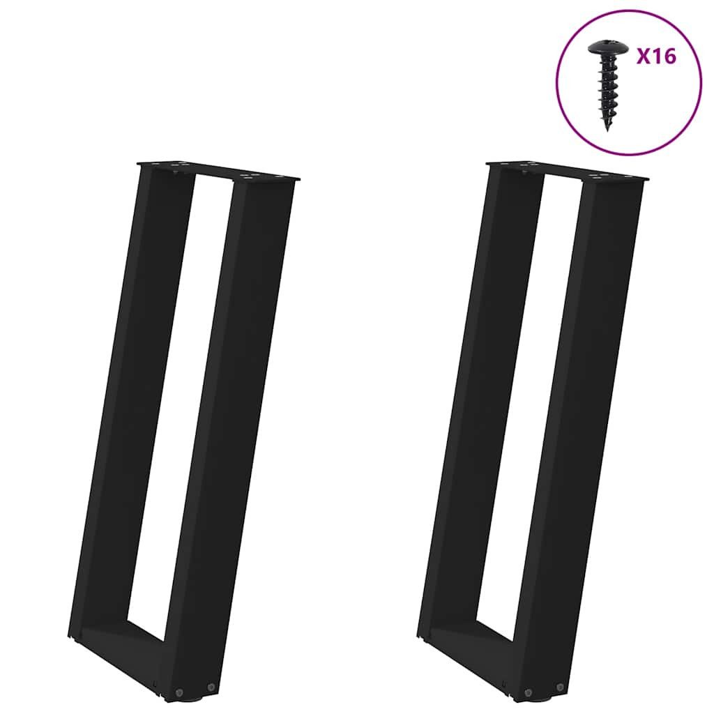 vidaXL Tischbein Konsolentischbeine U-Form 2 Stk. Schwarz 38x(72-73) cm Stahl