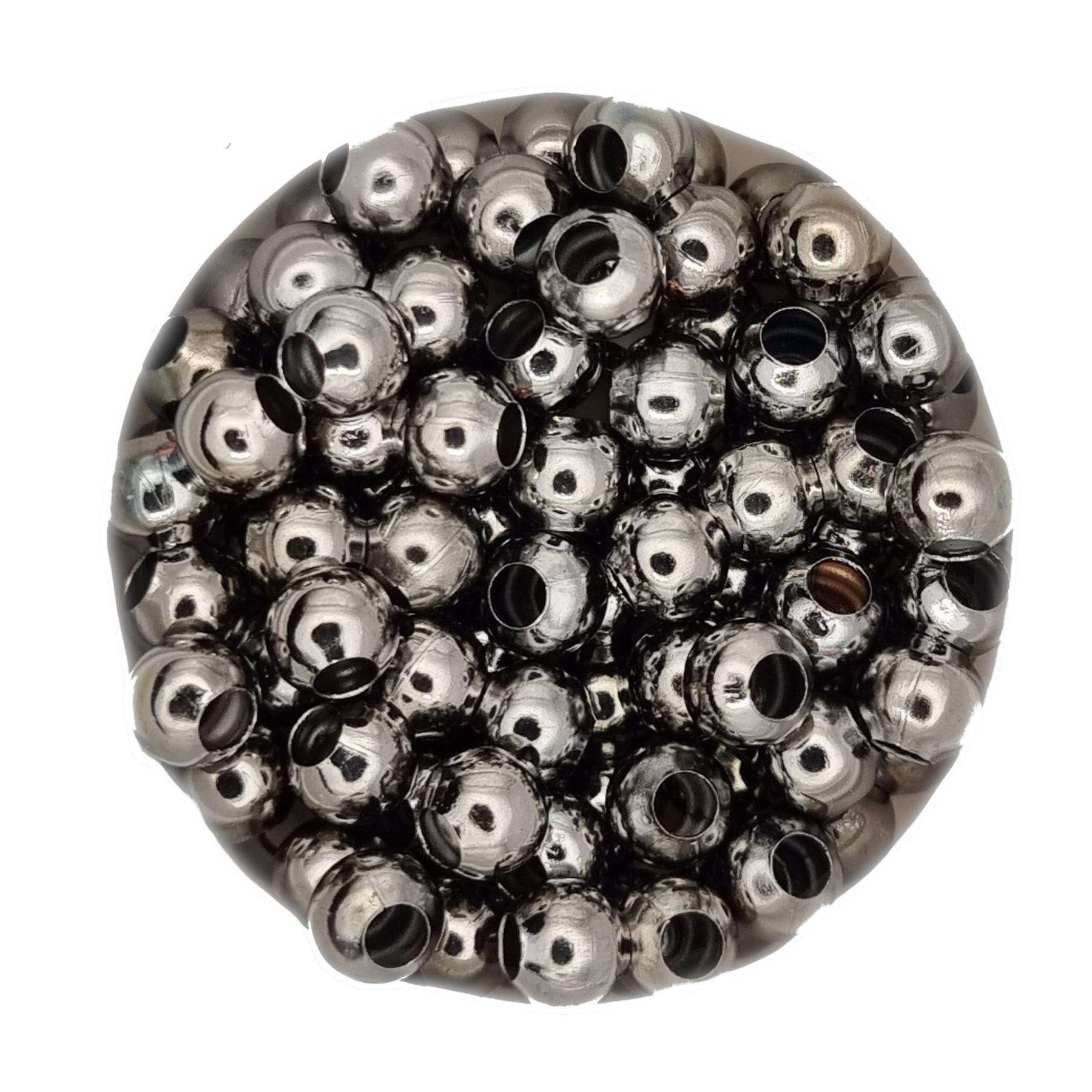 Kopper-24 Ремесленные бусы Metall Бисер Großlochperlen 3 mm, ca. 100 Stück, Anthrazit, (100-tlg)